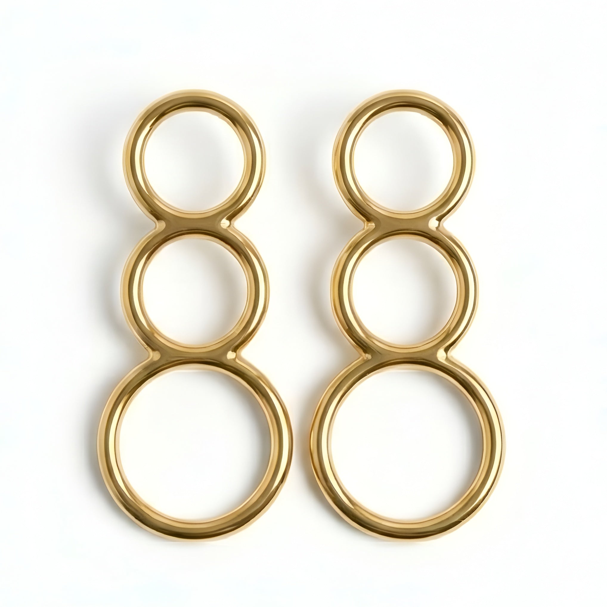 The Fibonacci Drop: Triple Graduating Circle Drop Earrings