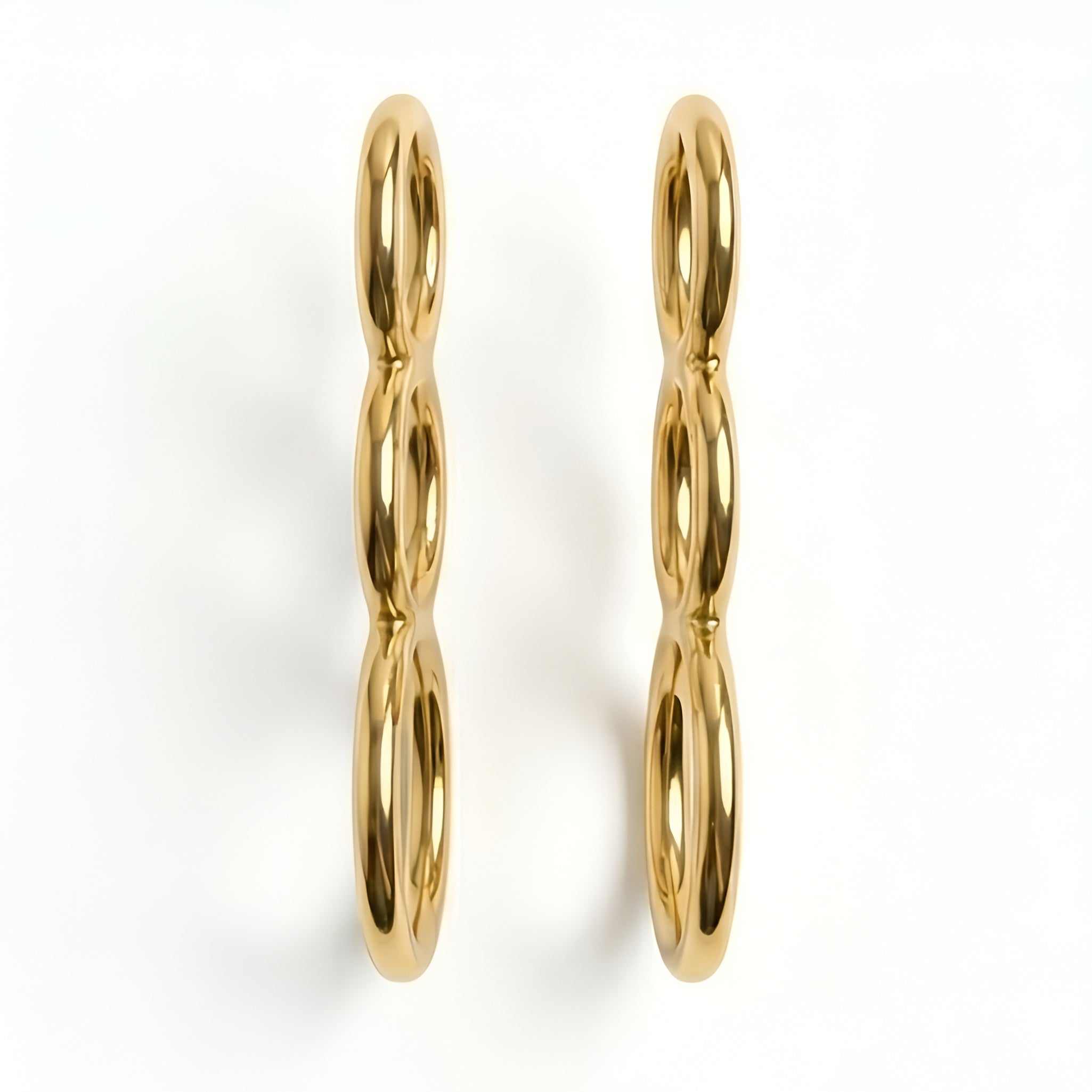 The Fibonacci Drop: Triple Graduating Circle Drop Earrings
