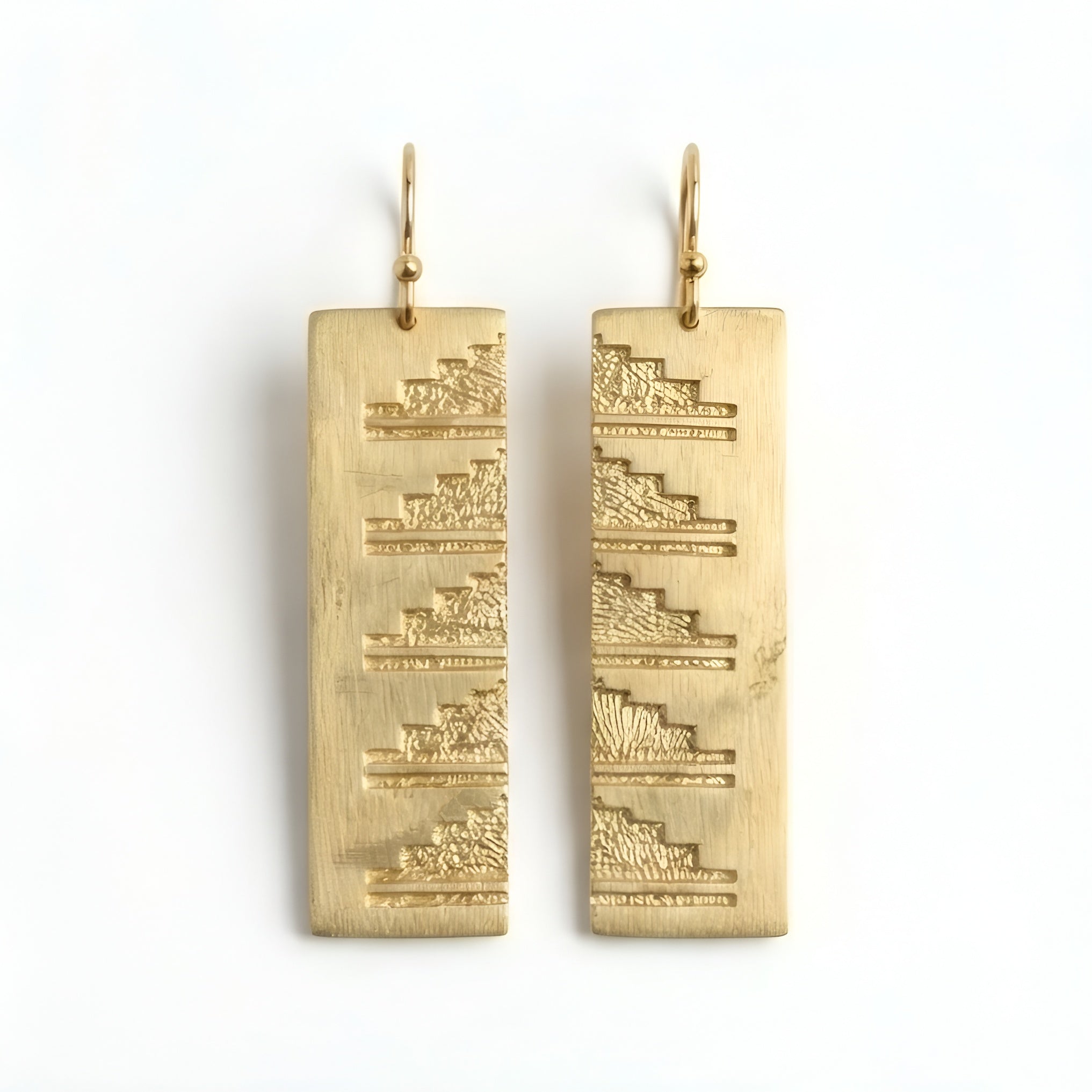 The Teotihuacan:  Aztec Step Pyramid Earrings