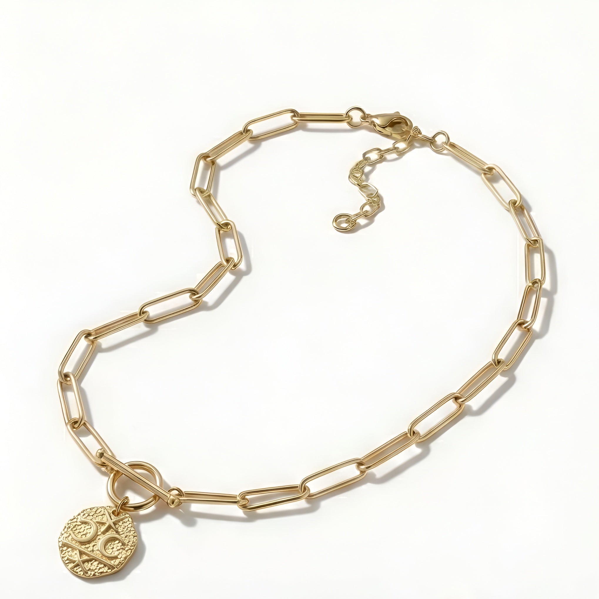 The Alchemist's Seal: Celestial Medallion Paperclip Necklace