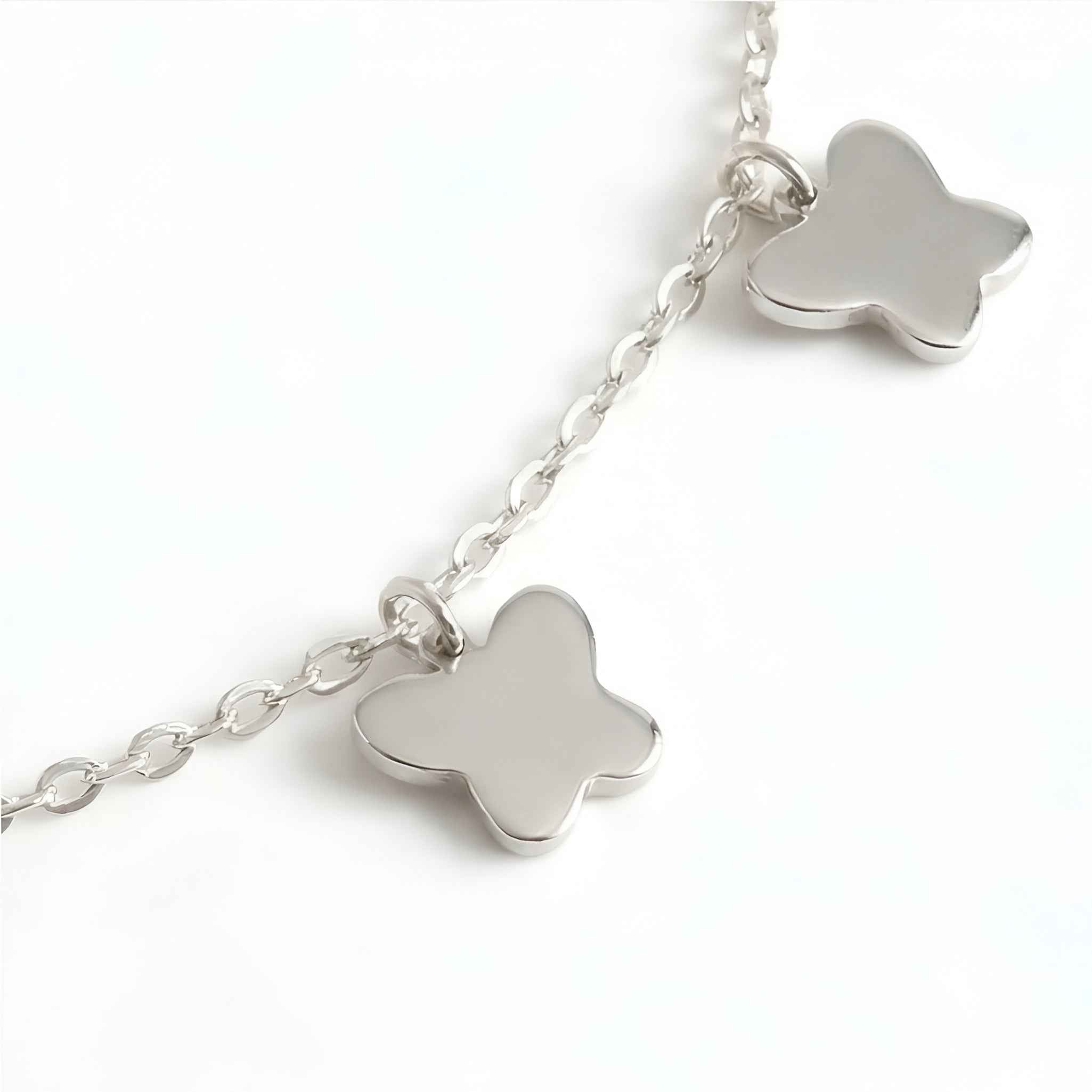The Silver Flight: Solid Butterfly Charm Bracelet