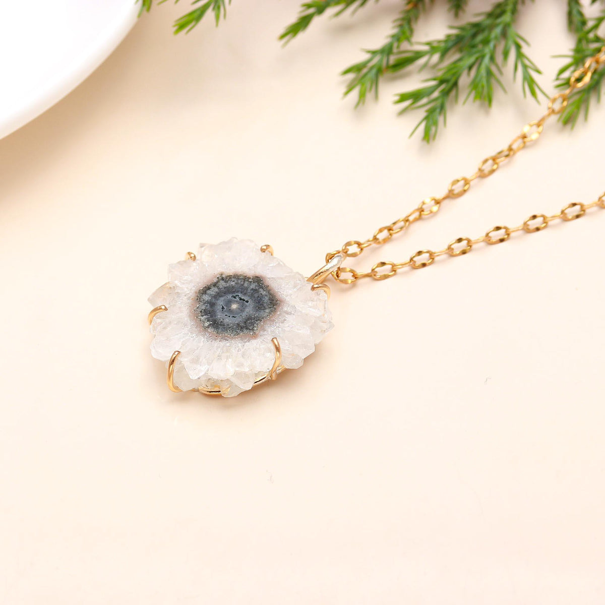 The Sun Flower: Natural Solar Quartz Necklace