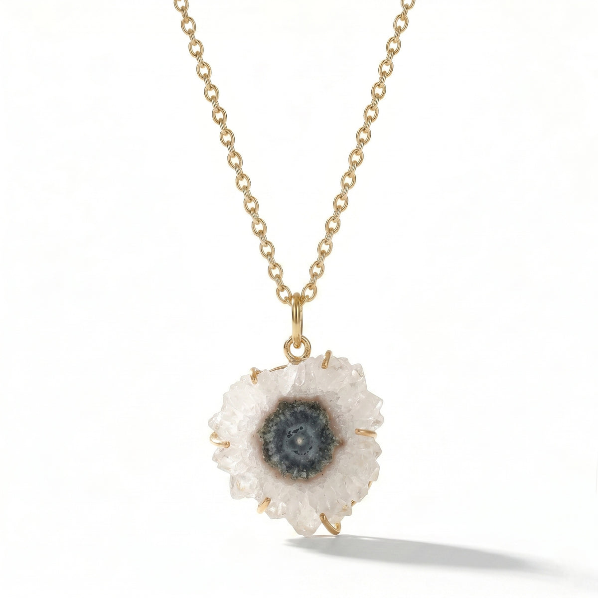 The Sun Flower: Natural Solar Quartz Necklace