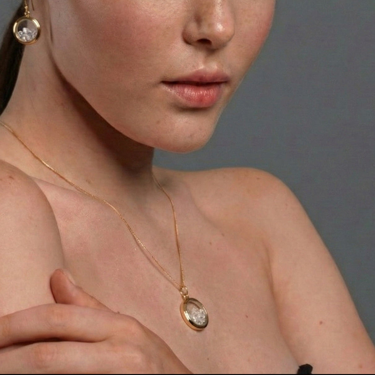The Crystal Timepiece: Watch Dial Inspired Quartz Necklace
