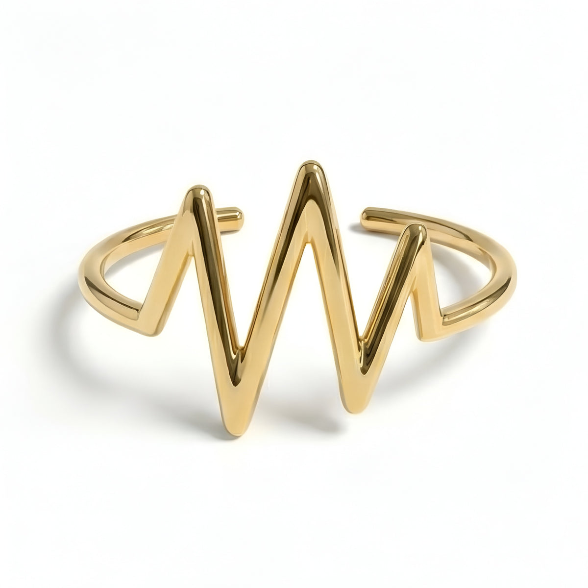The Aesculapius Pulse: Heartbeat Wave Open Cuff Bracelet