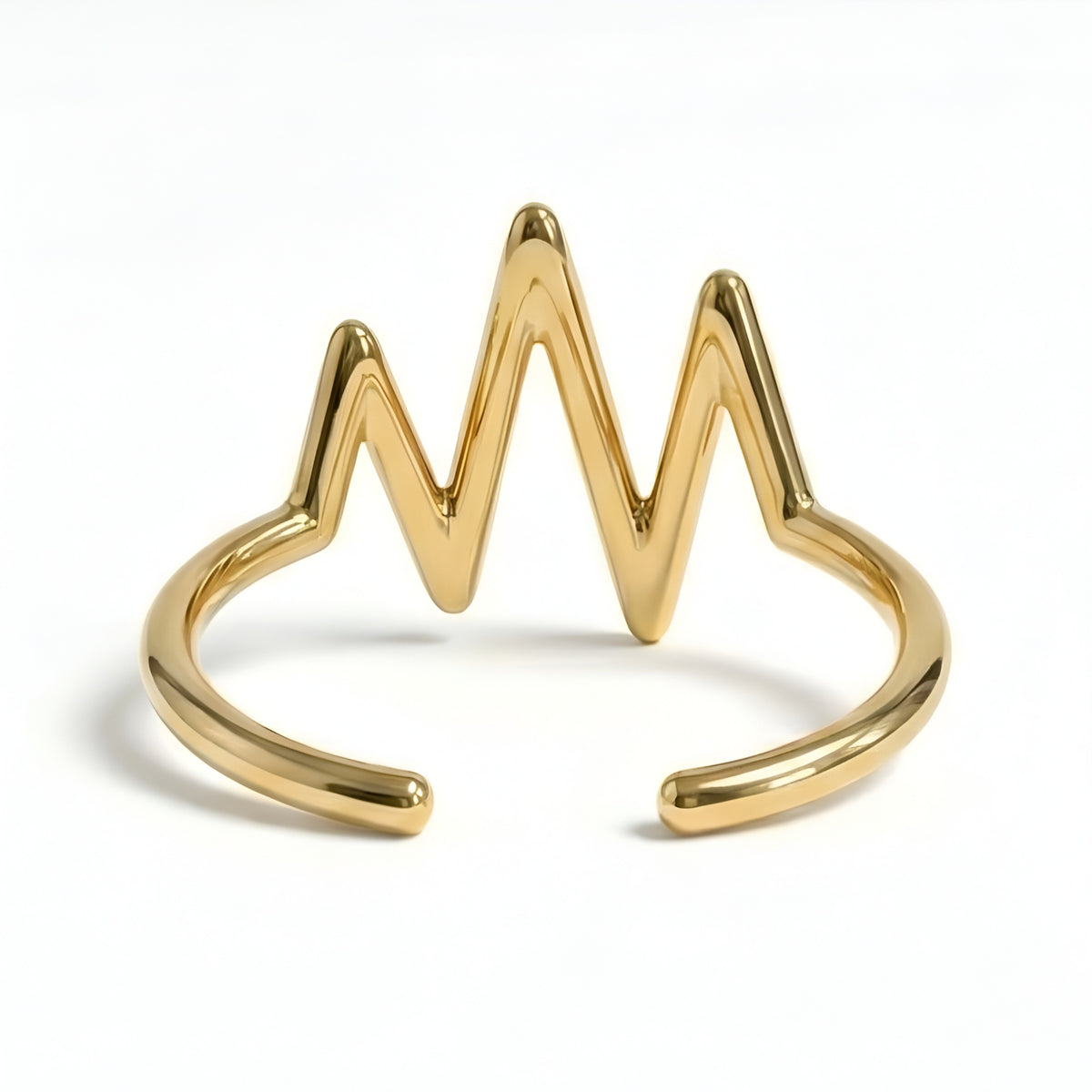 The Aesculapius Pulse: Heartbeat Wave Open Cuff Bracelet