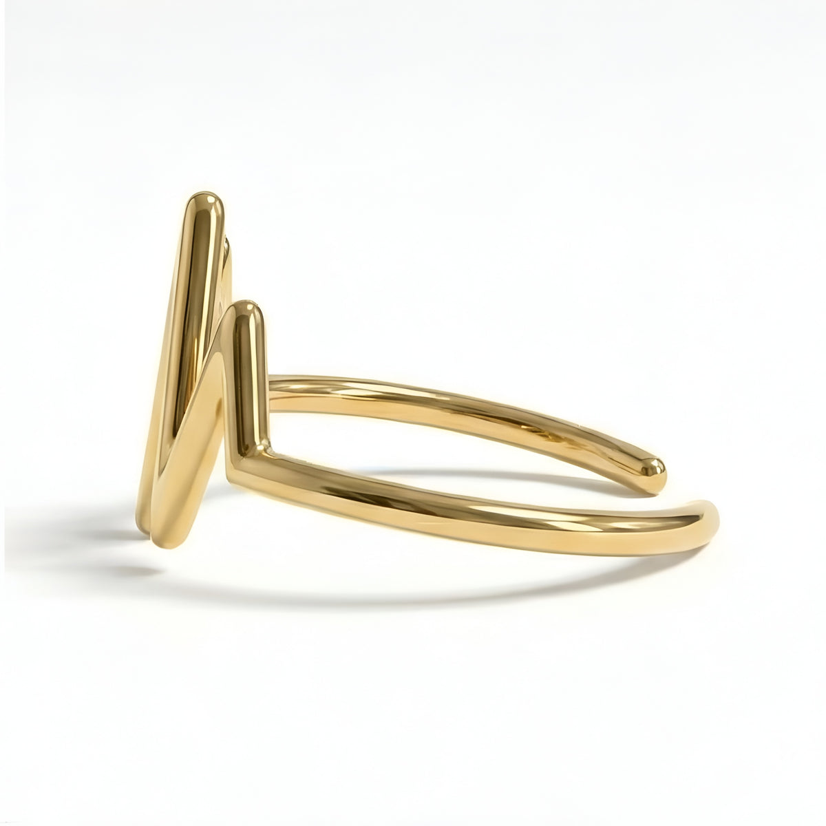 The Aesculapius Pulse: Heartbeat Wave Open Cuff Bracelet