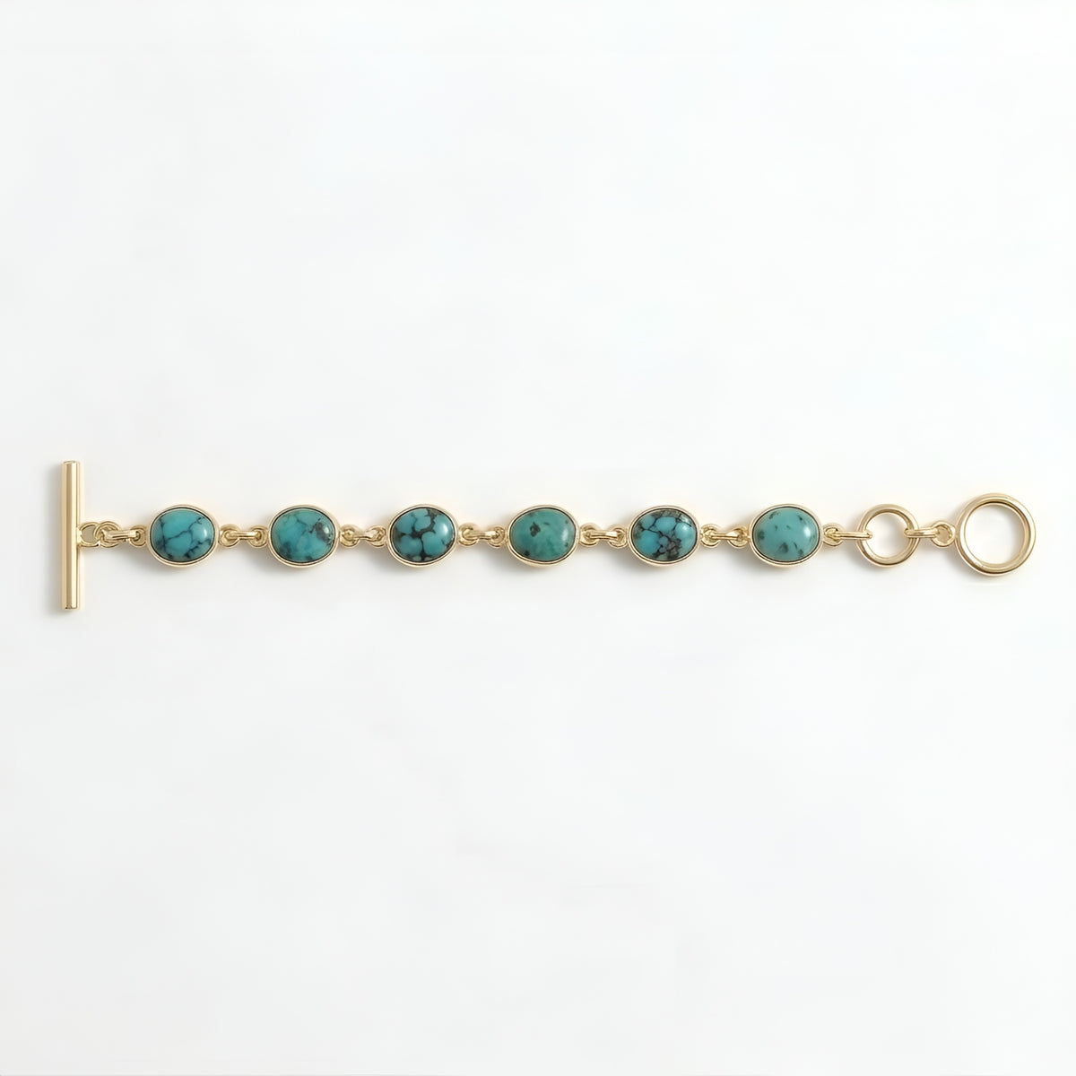 The Turquoise Trail: Multi-Stone Bezel Tennis Bracelet