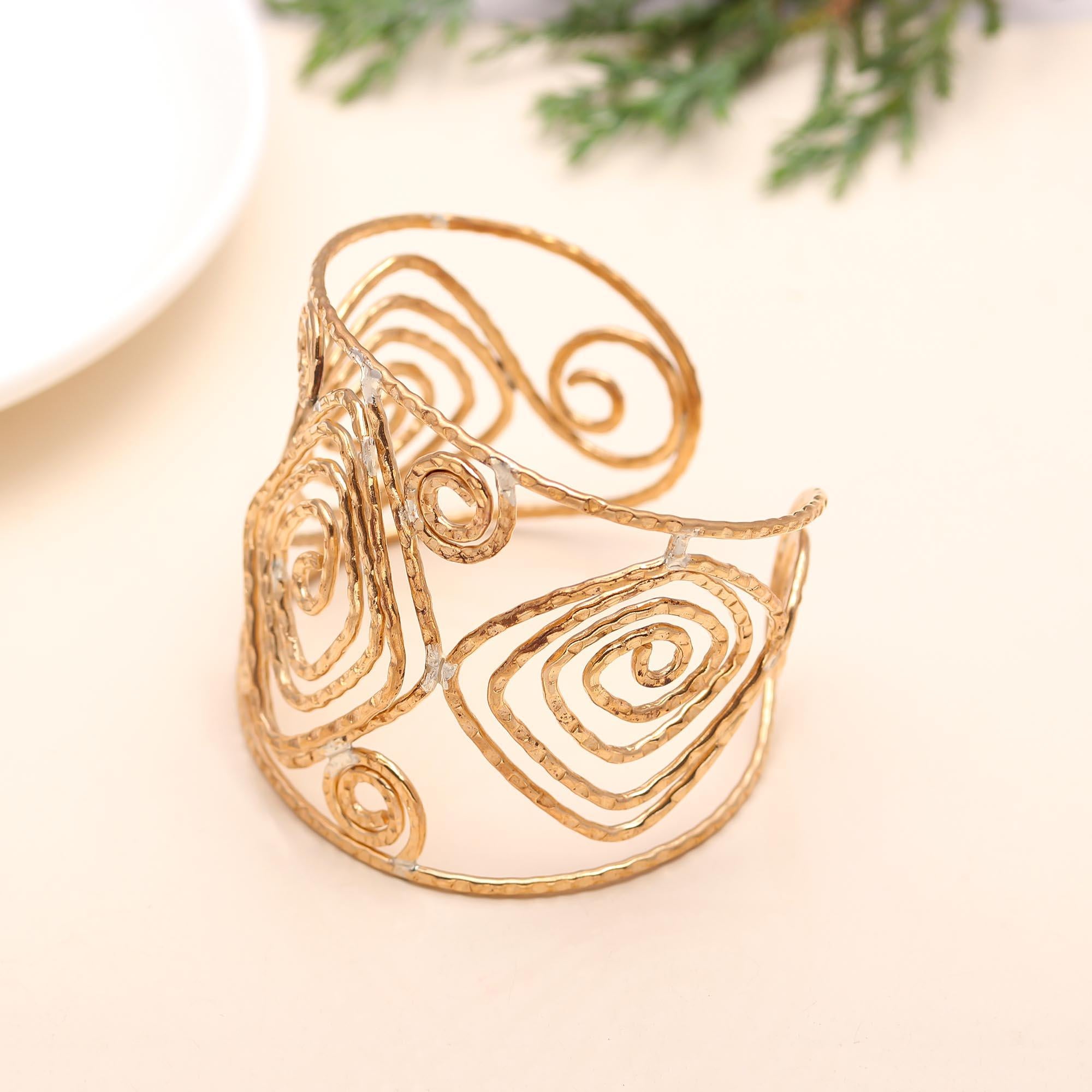 The Gilded Orbit: Multi-Circle Gold Cuff