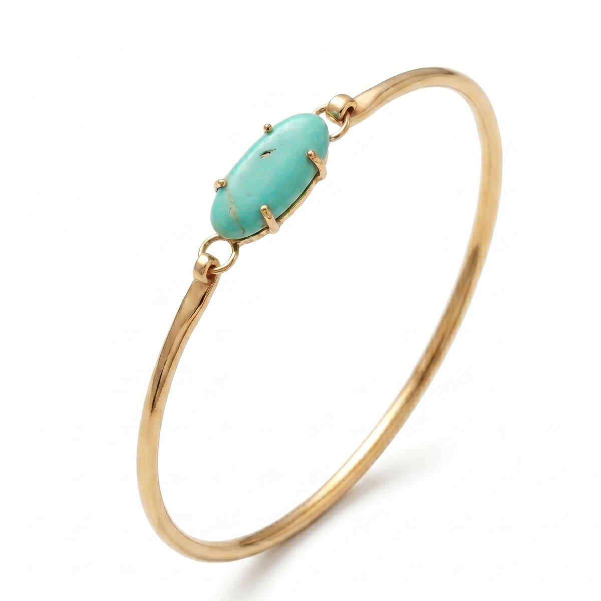The Vivid Horizon: Natural Turquoise Gold Bangle