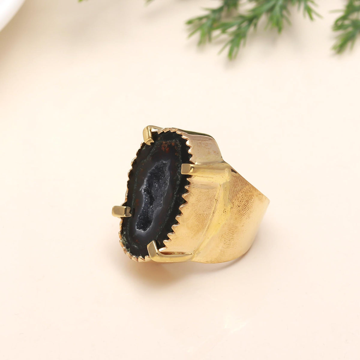The Midnight Drusy: Black Drusy Statement Ring