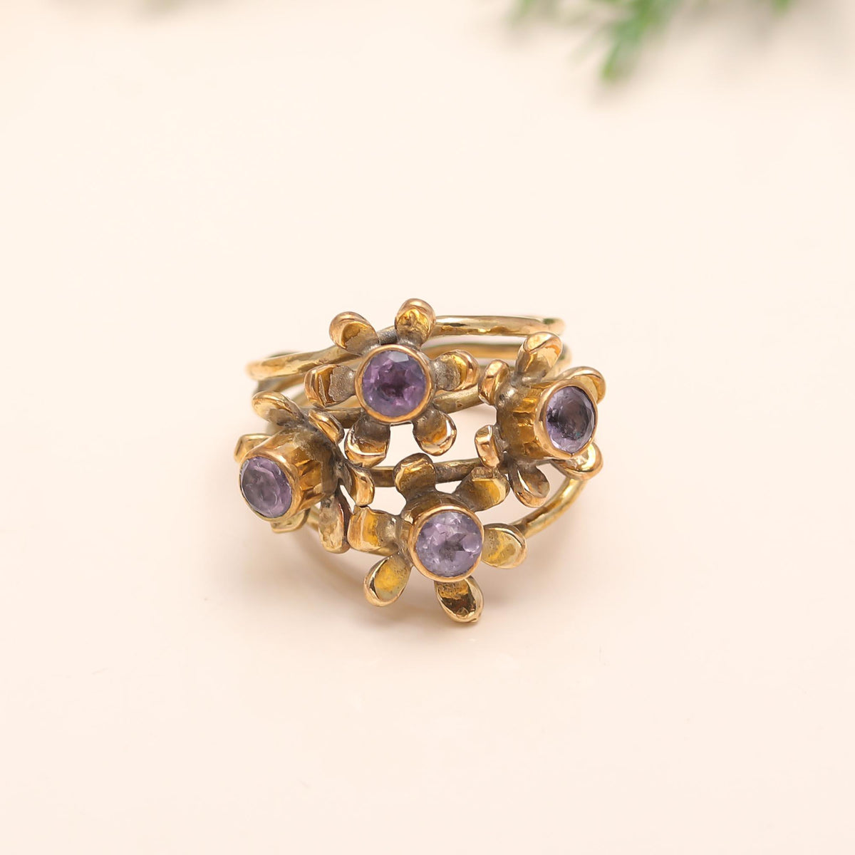 The Amethyst Bouquet: Floral Cluster Ring