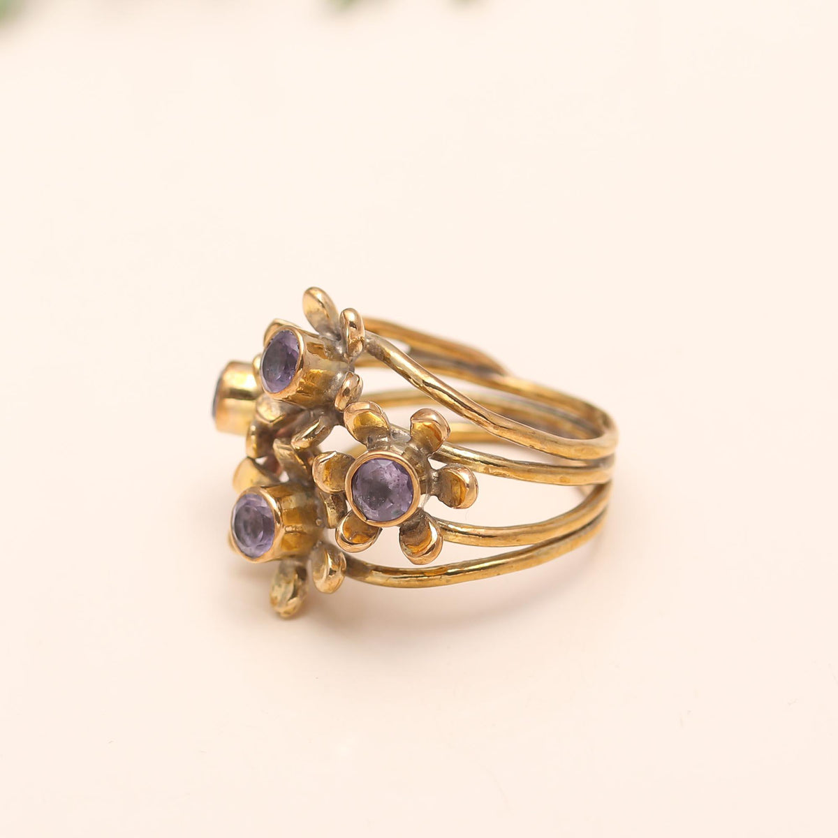 The Amethyst Bouquet: Floral Cluster Ring