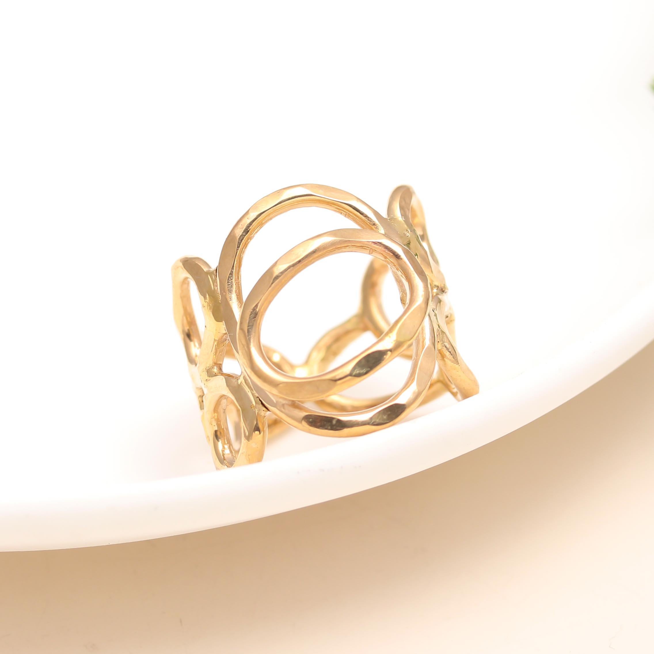 The Golden Cushion: Textured Soft Square Ring