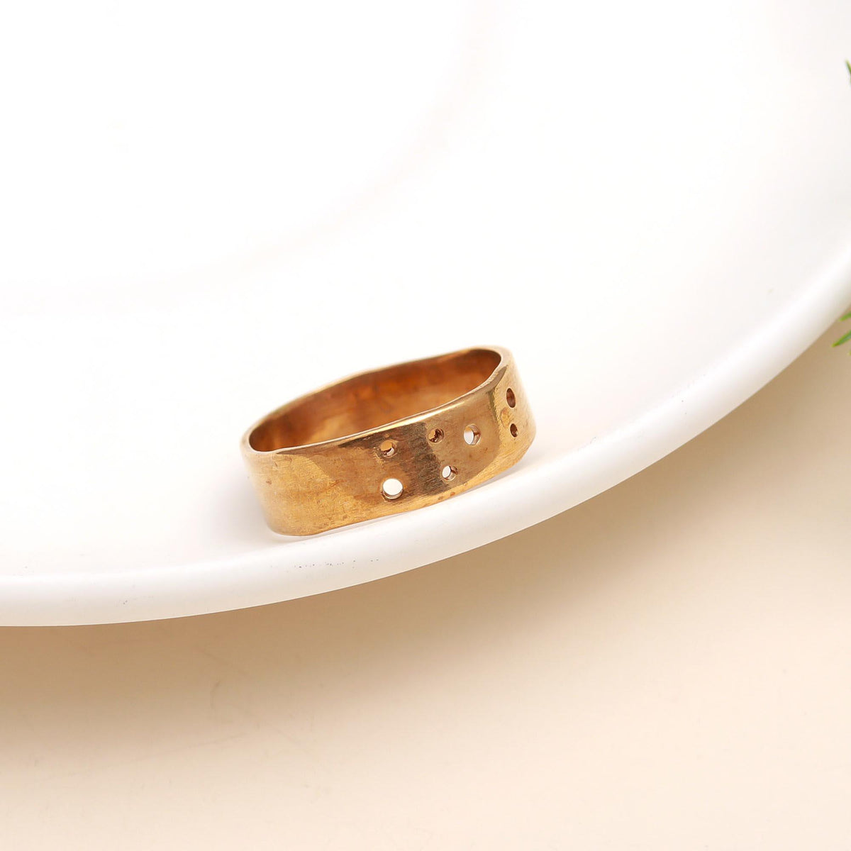 The Celestial Band: Wide Ring with Perforated Texture