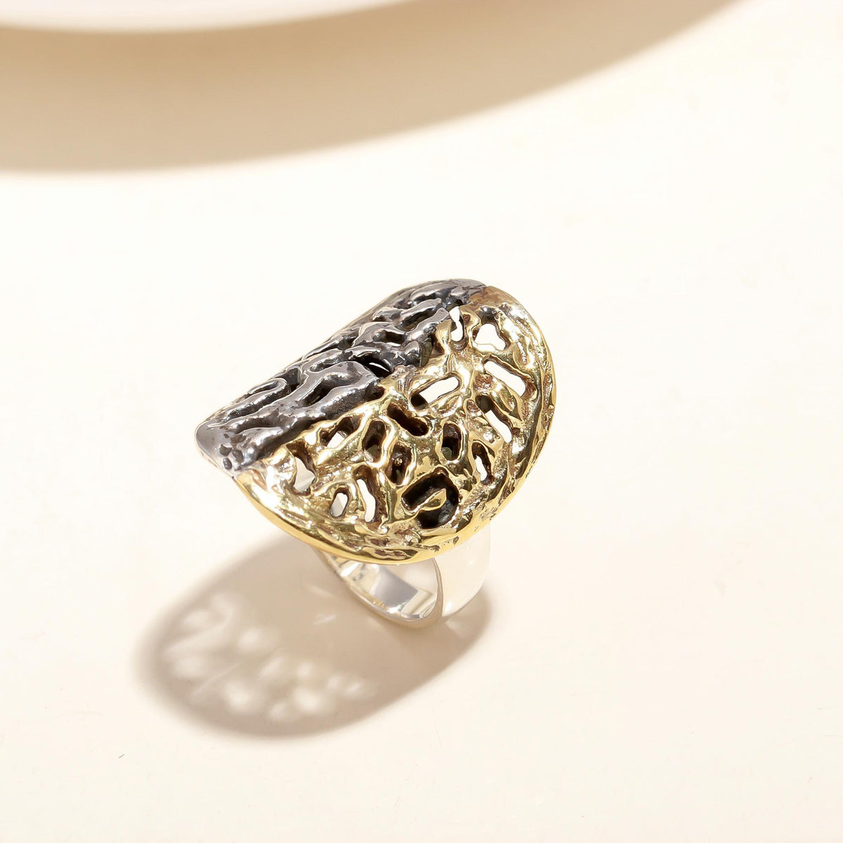 925 Silver Abstract Cutout Ring