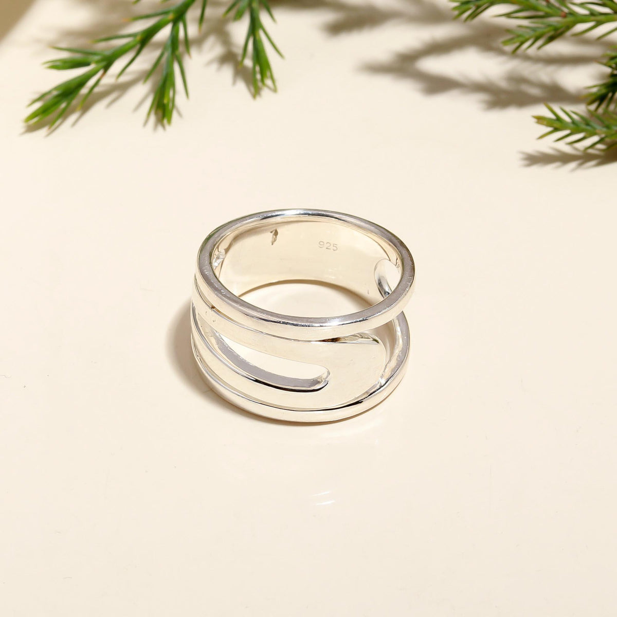 Sterling Silver Wide Open Band Ring