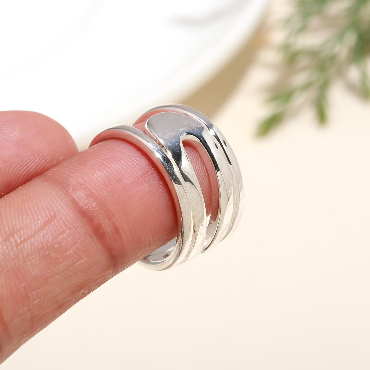 Sterling Silver Wide Open Band Ring