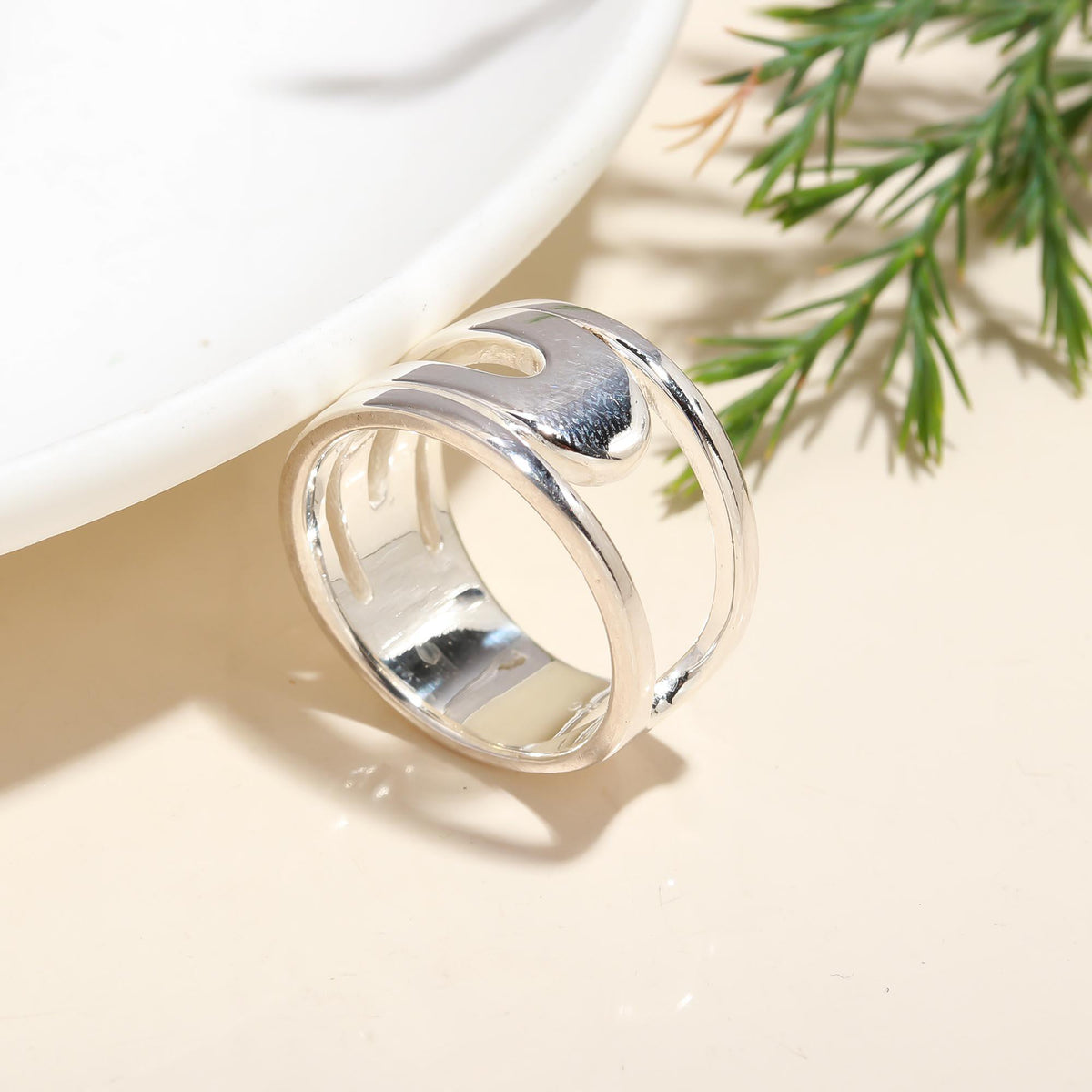 Sterling Silver Wide Open Band Ring