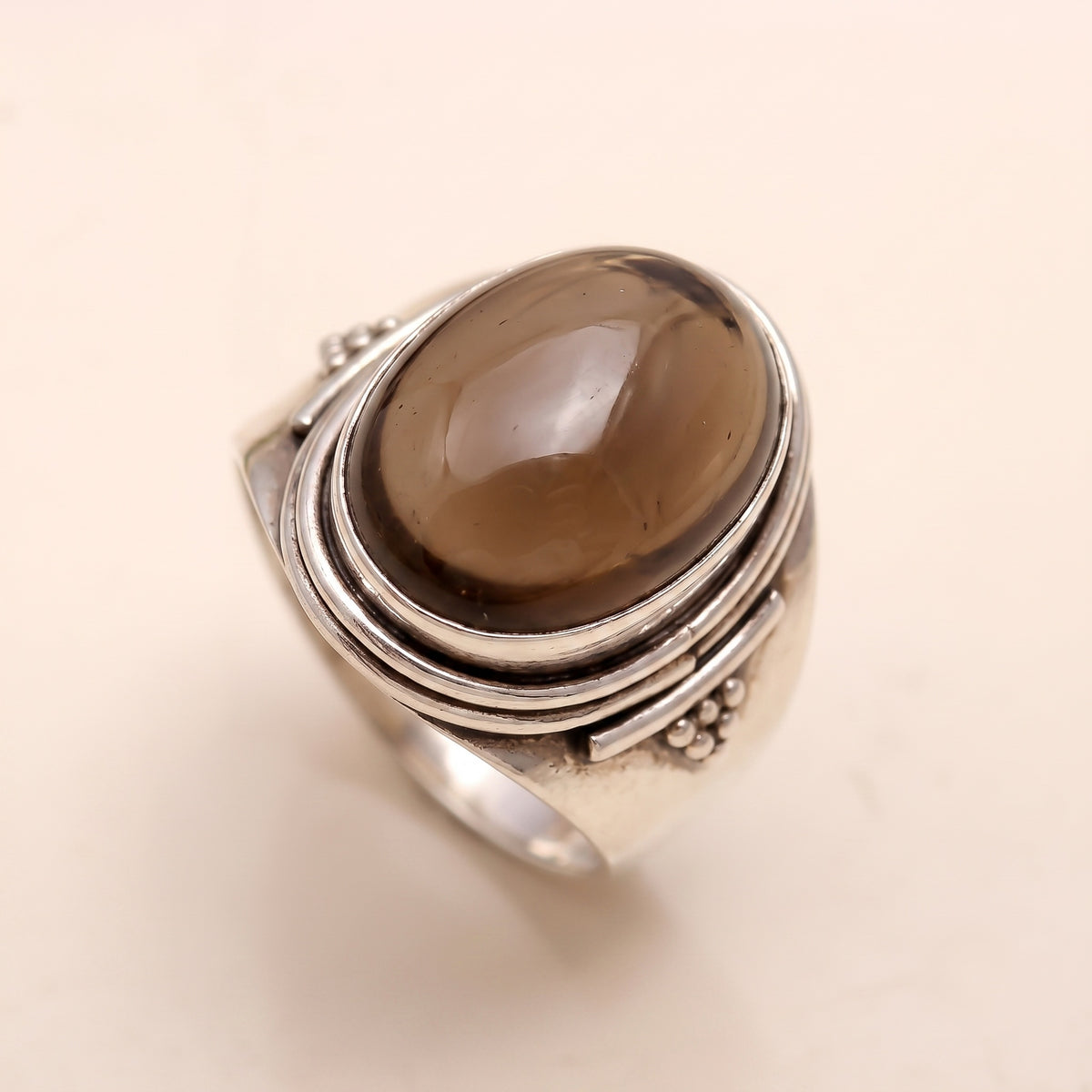 925 Silver Oval Moonstone Ring