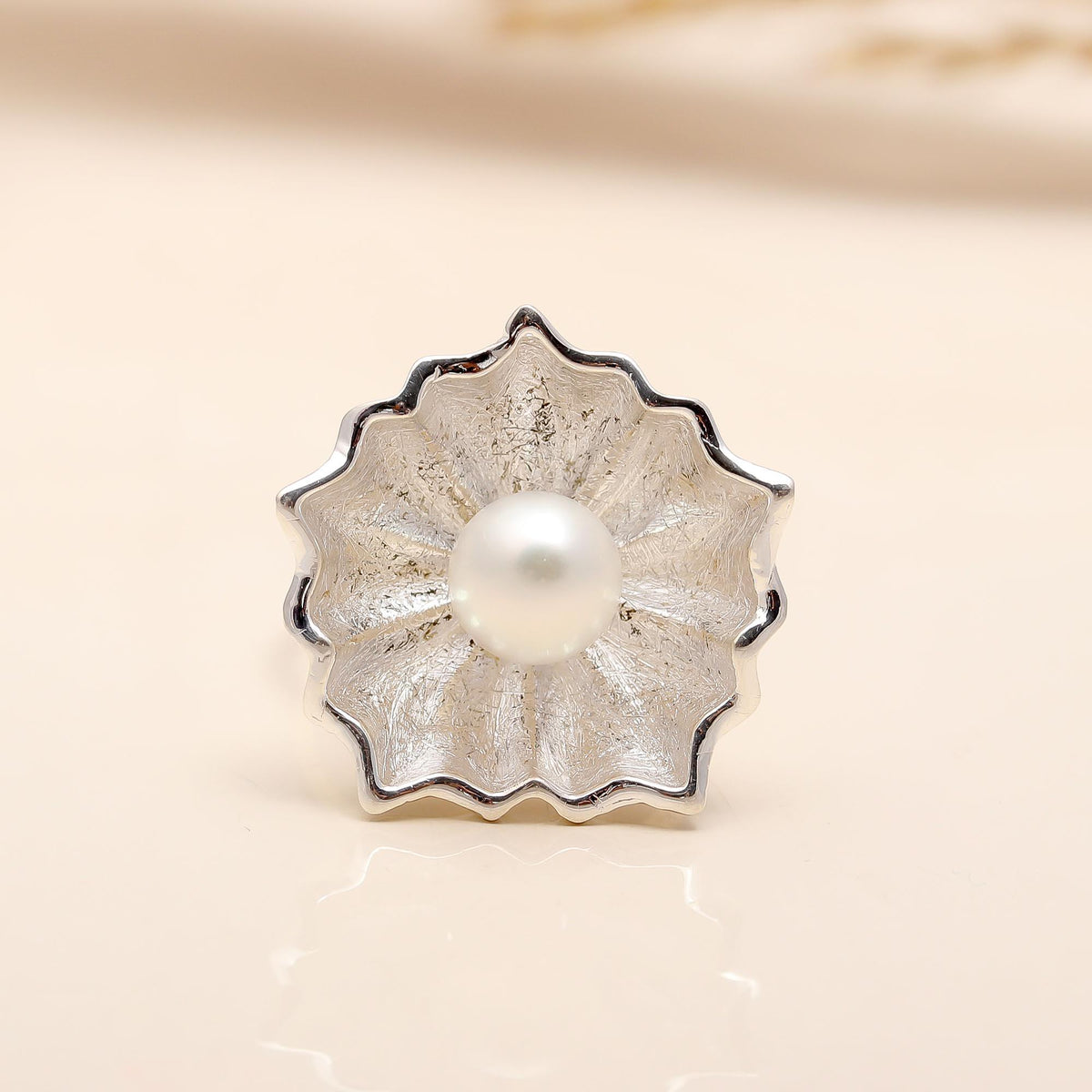 Sterling Silver Pearl Flower Ring