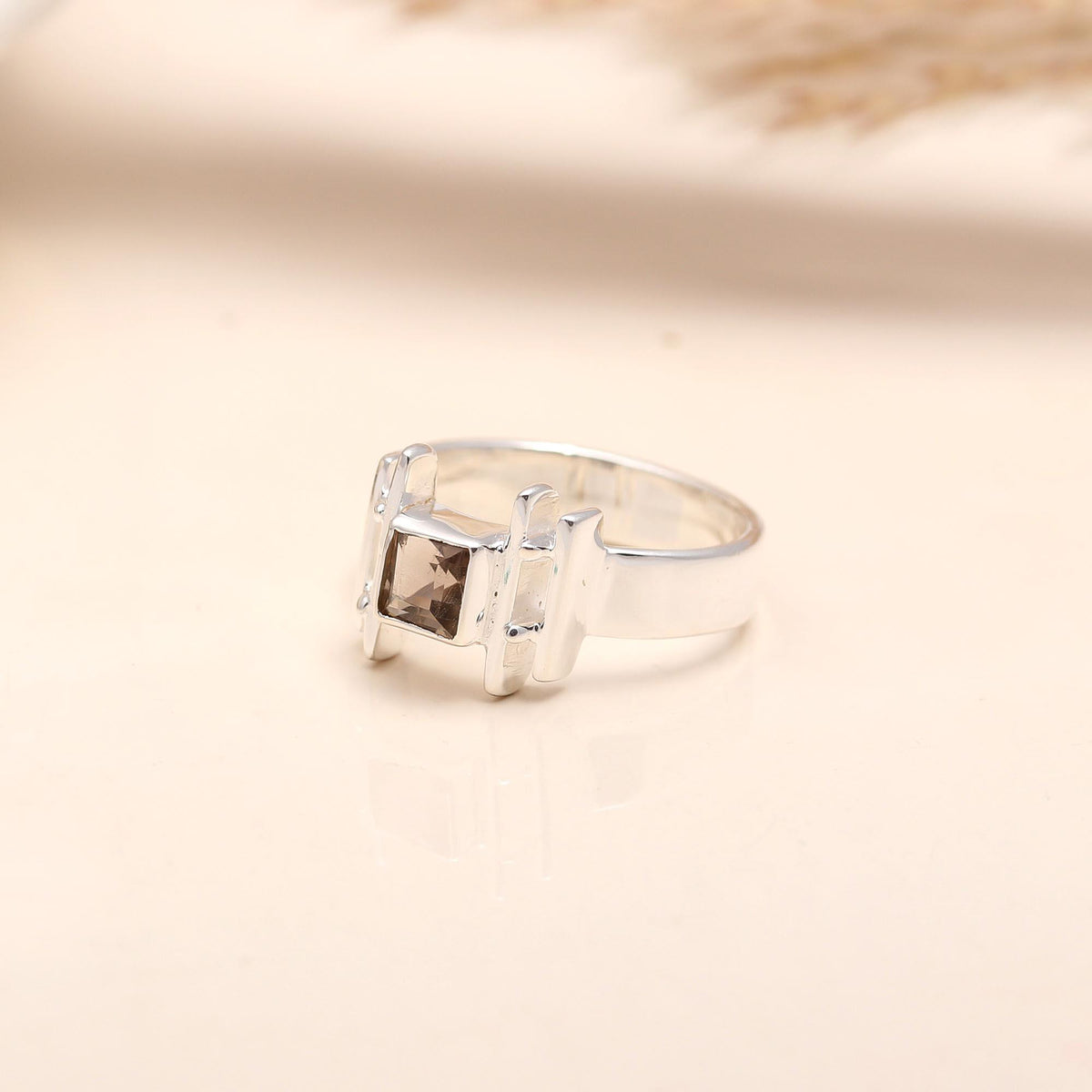 925 Silver Smoky Quartz Ring
