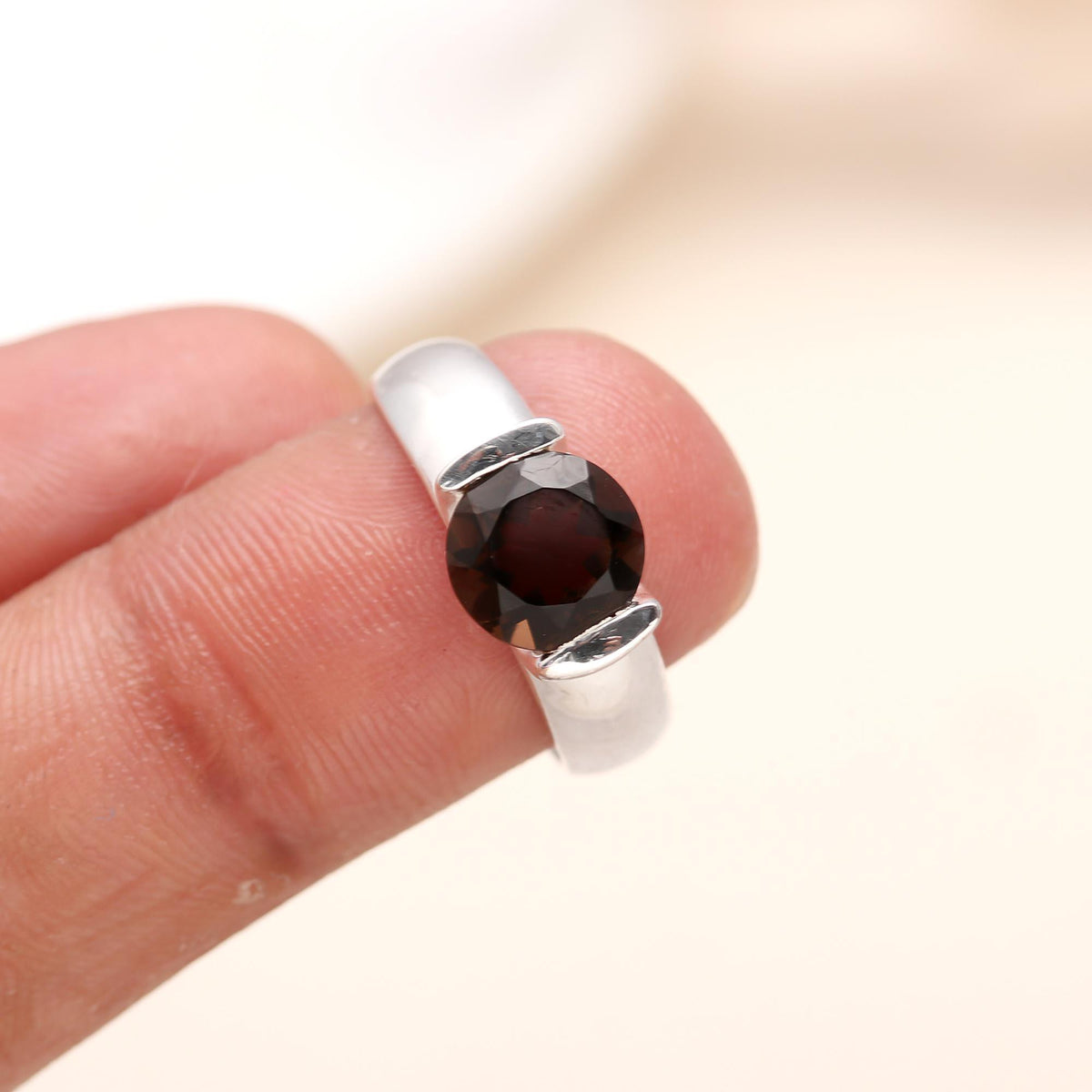 925 Silver Smoky Quartz Ring