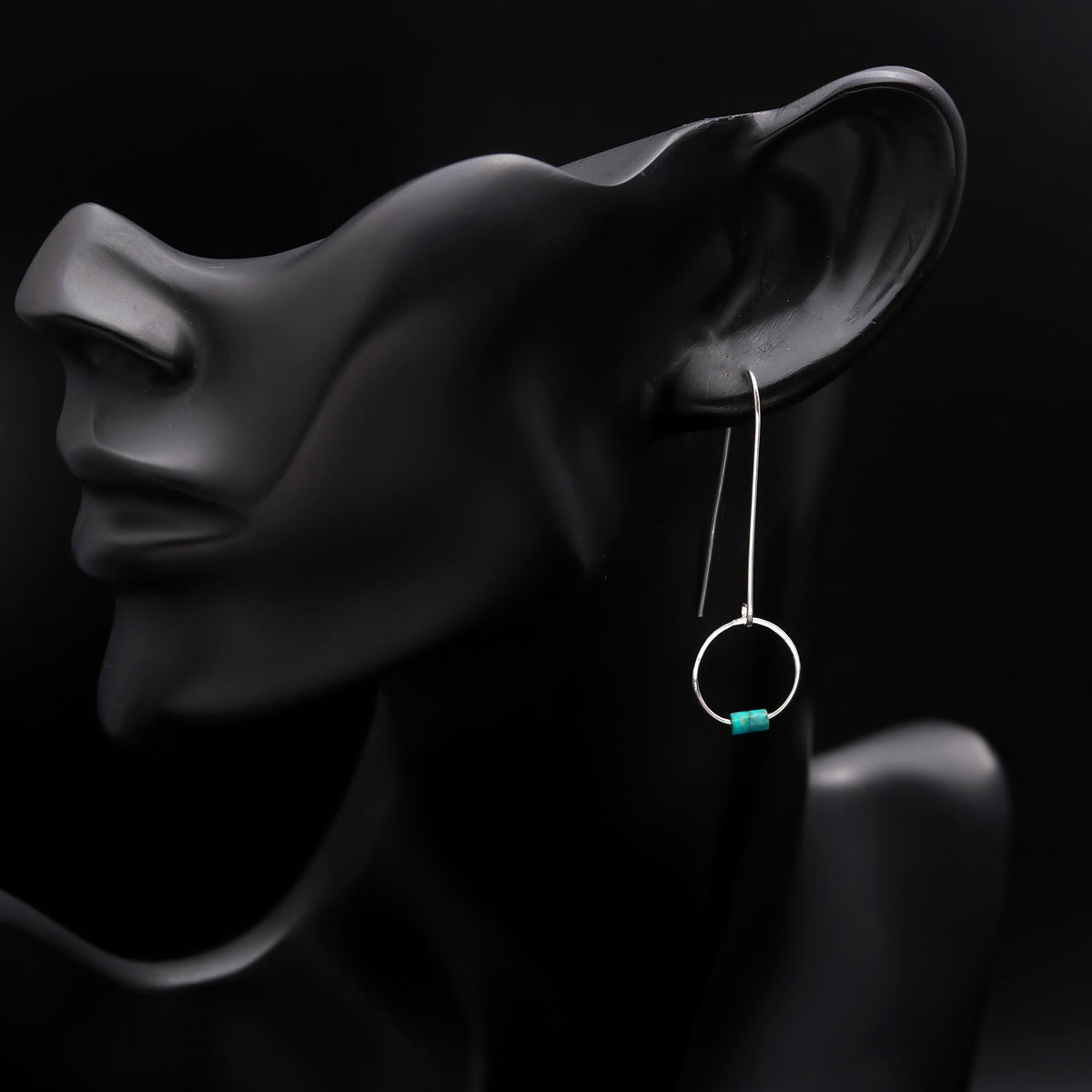 925 Silver Turquoise Beads Drop Earrings