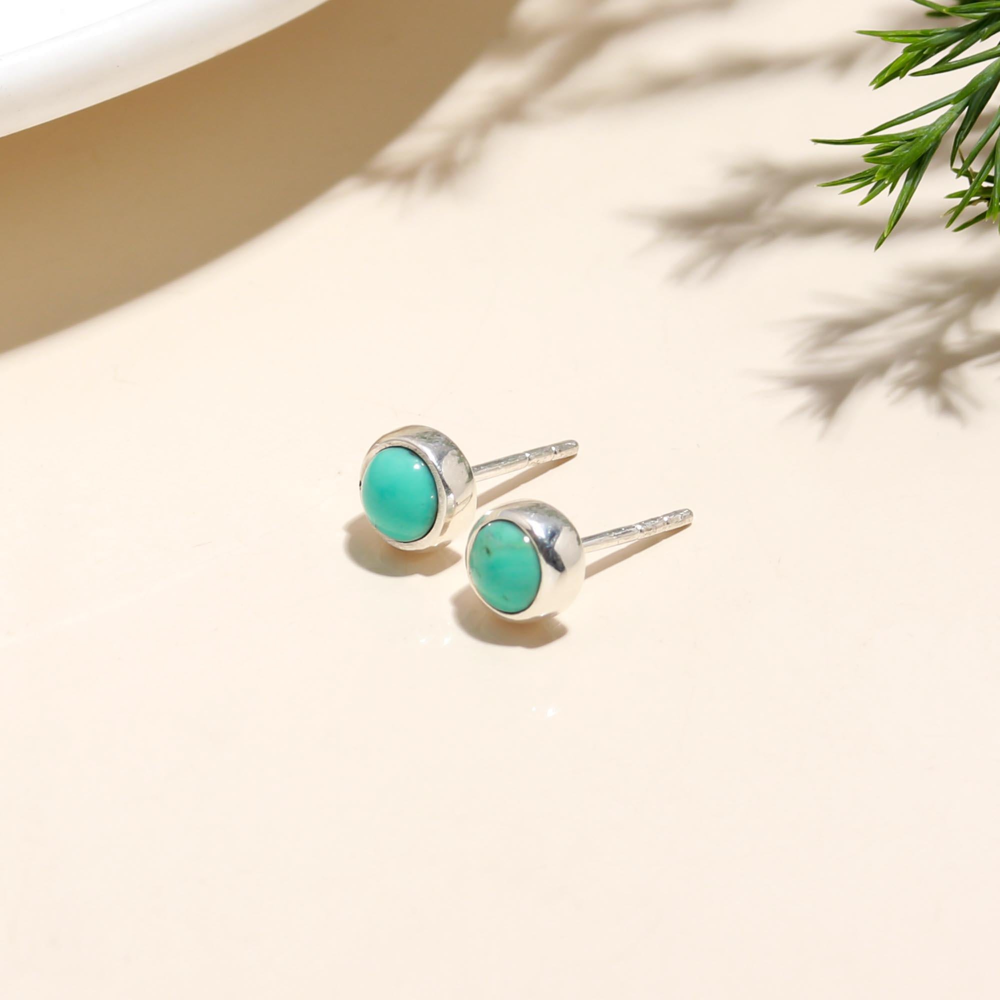 Sterling Silver Turquoise Stud Earrings