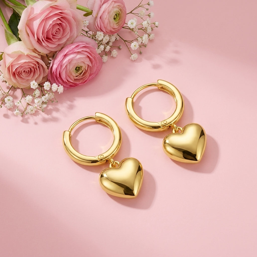 Amore Huggies - 925 Sterling Silver Gold Plated
