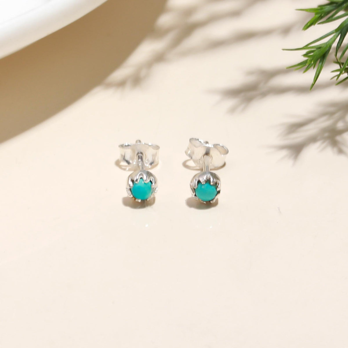 Sterling Silver Turquoise Stud Earrings