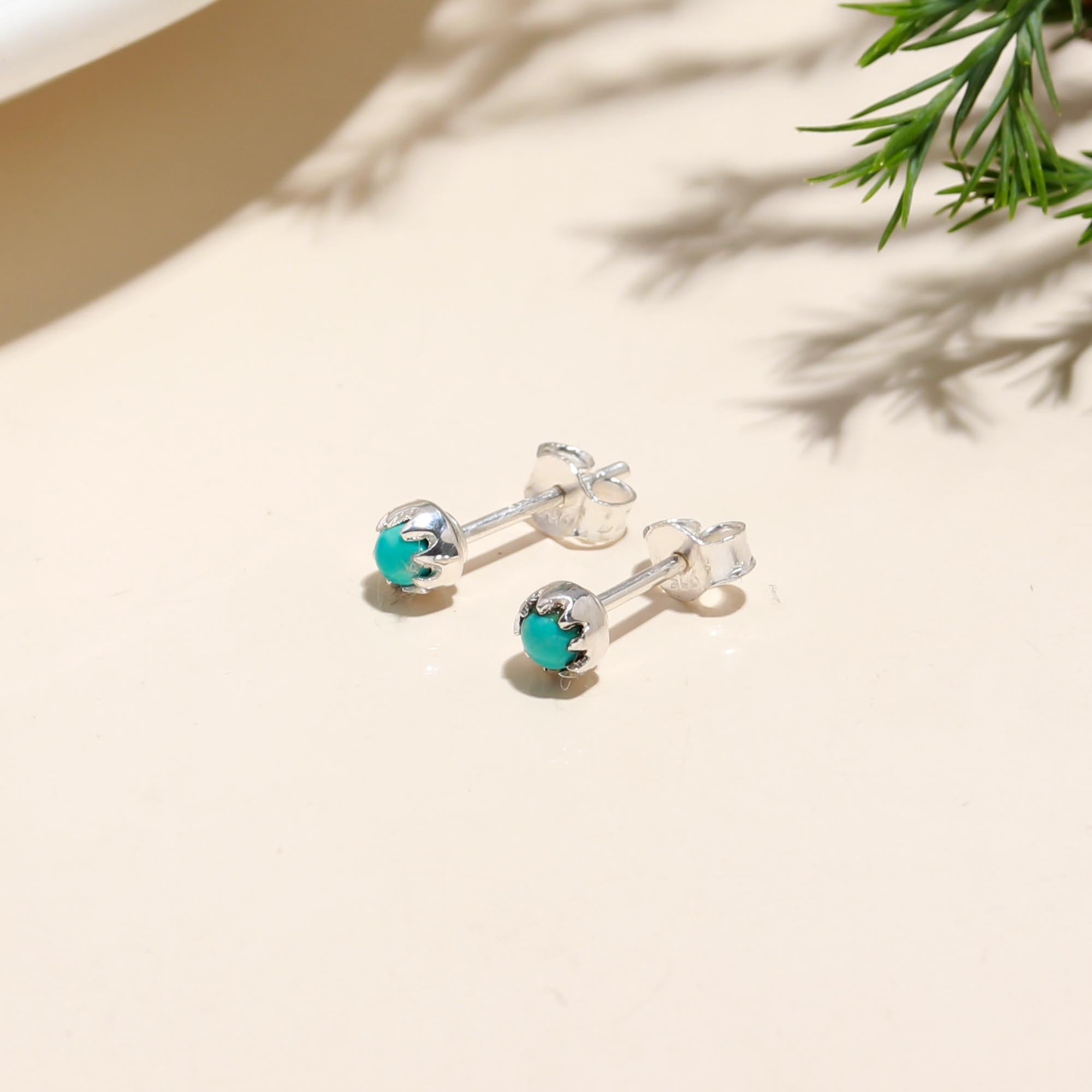 Sterling Silver Turquoise Stud Earrings