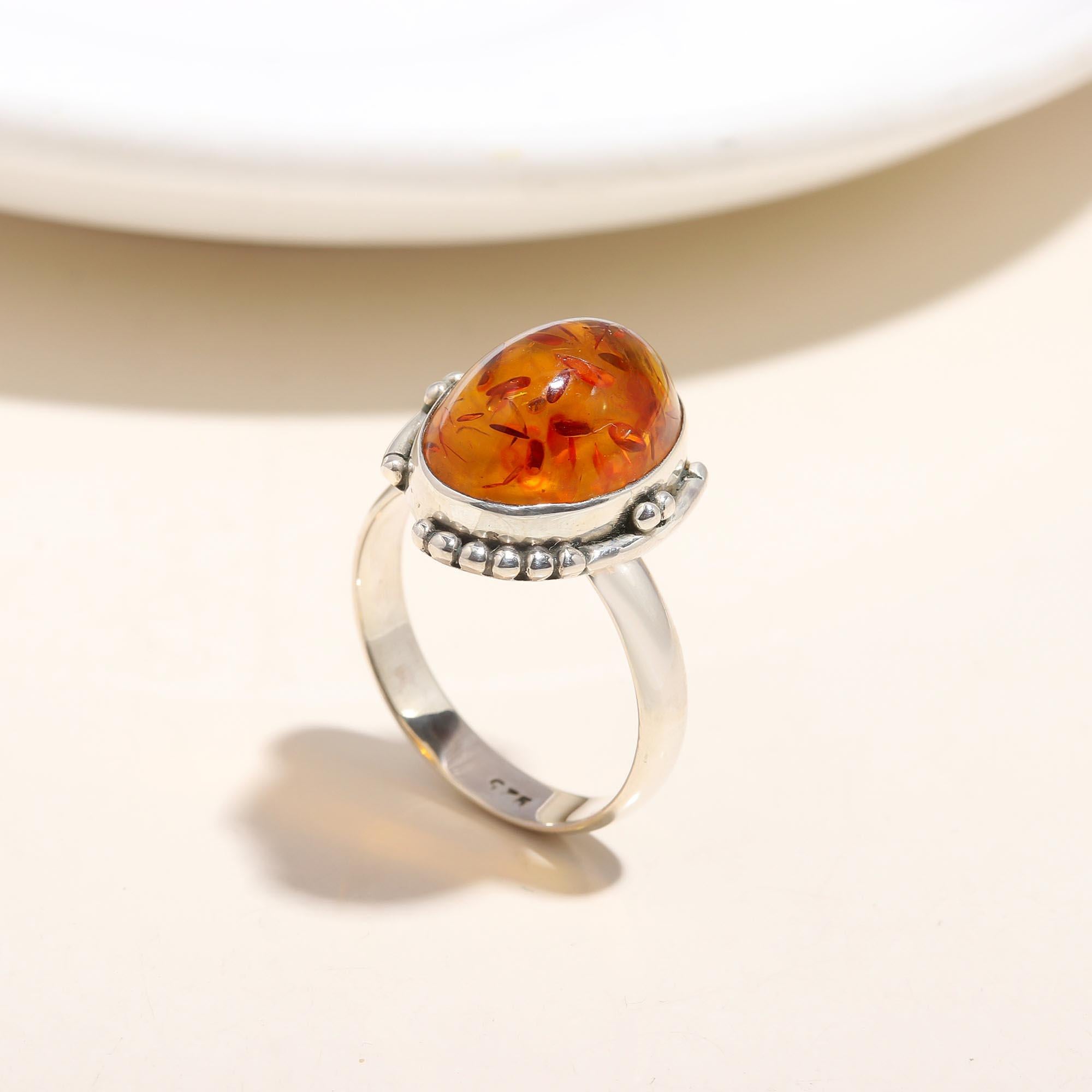 Elegant Amber Ring for Daily Wear