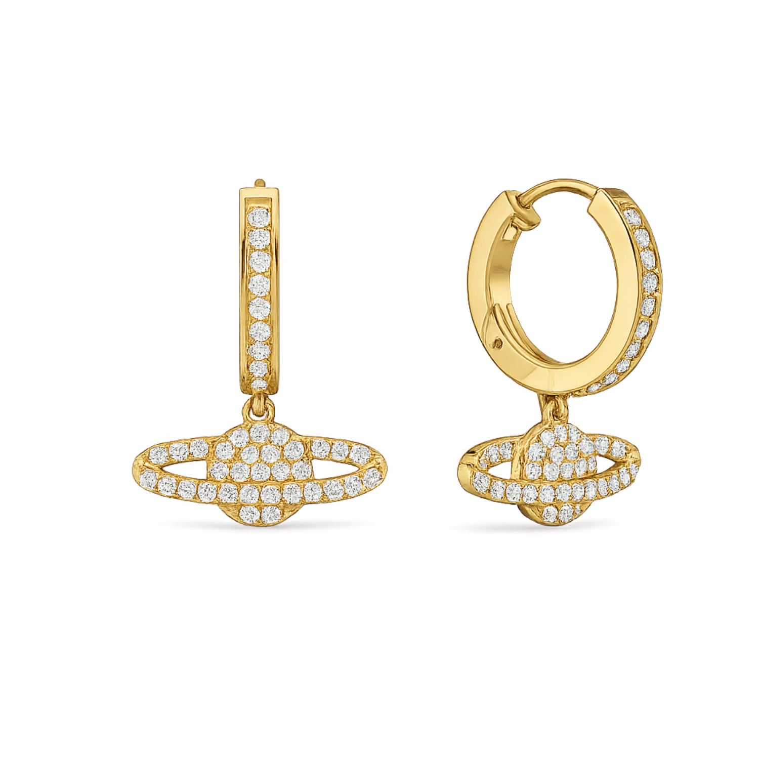 Saturnine Huggies - 925 Sterling Silver Gold Plated