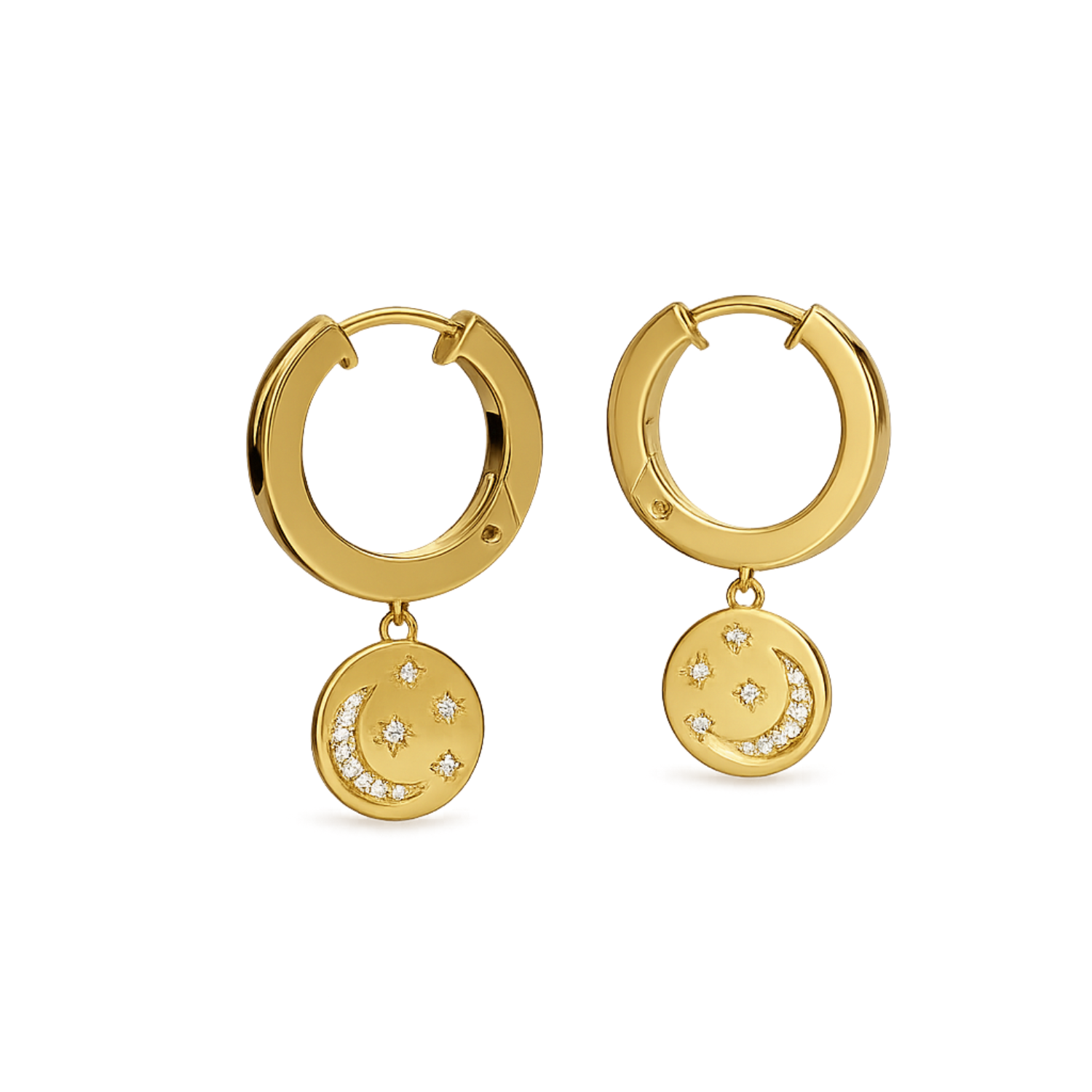 Galaxy Huggies - 925 Sterling Silver Gold Plated