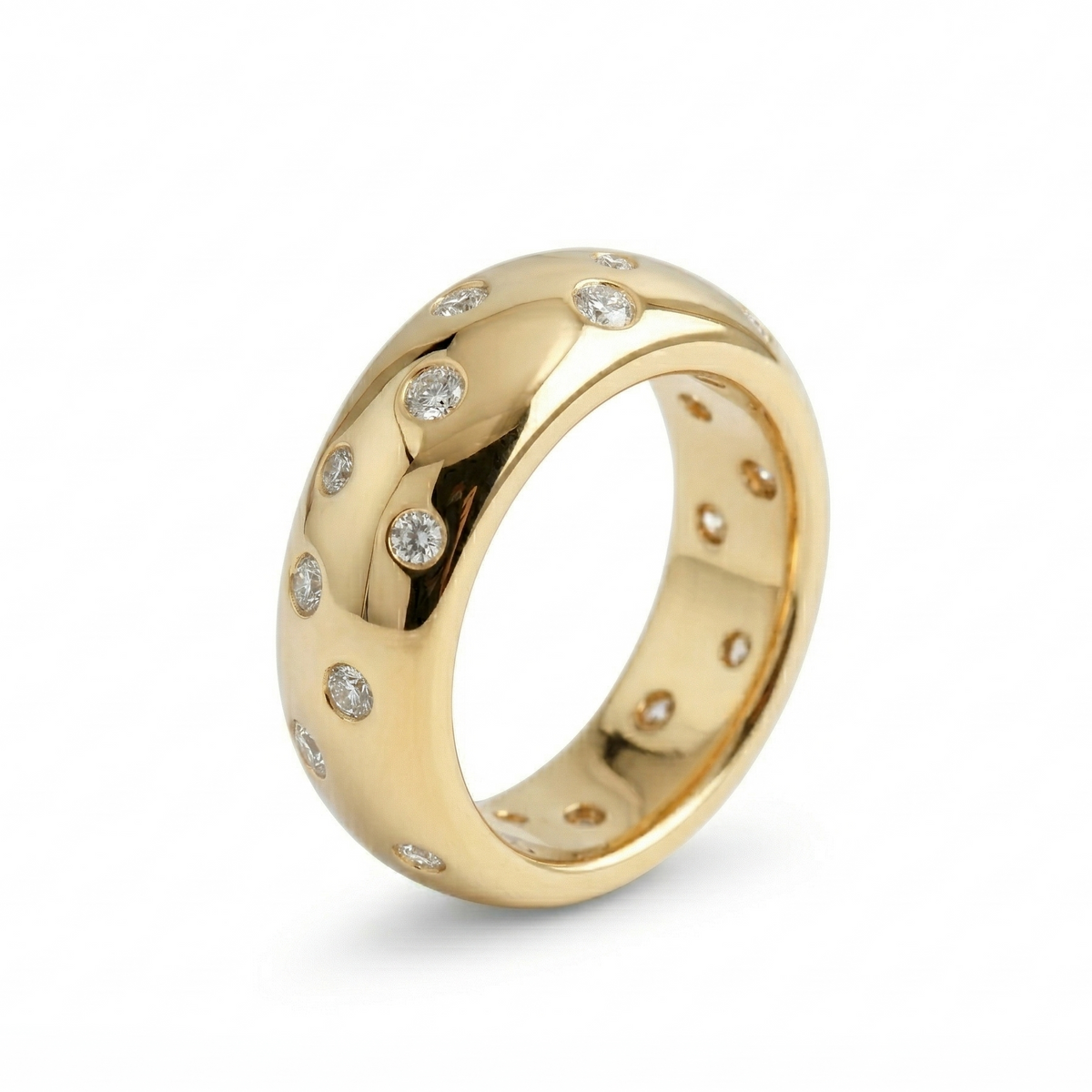 The Stardust Promise: Wide Flush Set Moissanite Band