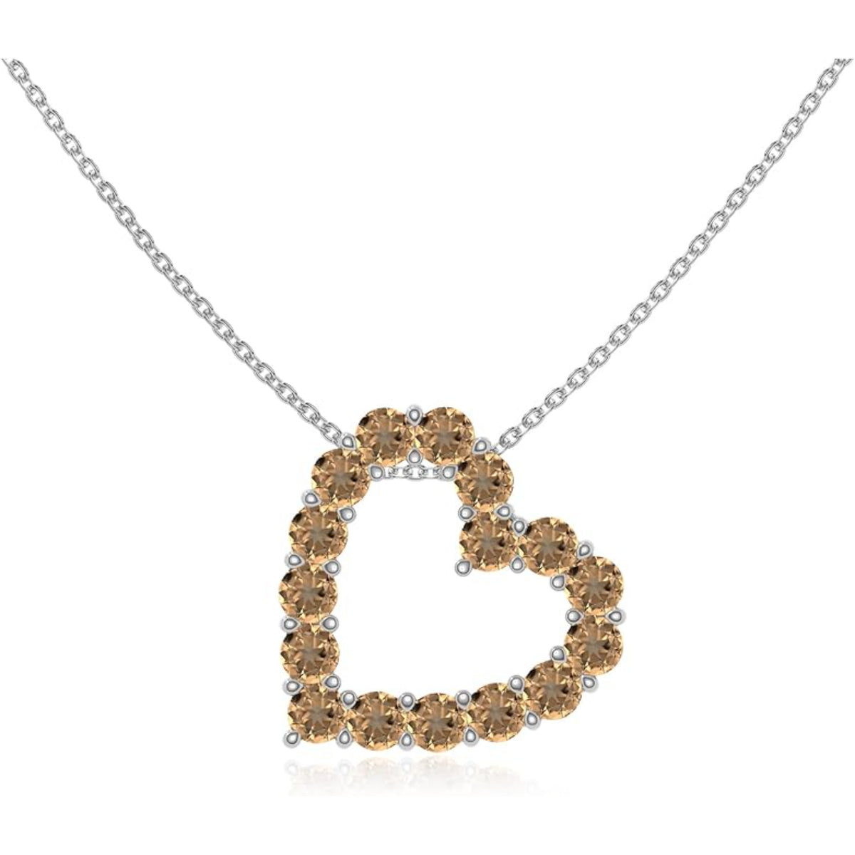 The Pink Heart: Open Heart Pink Topaz Pendant Necklace