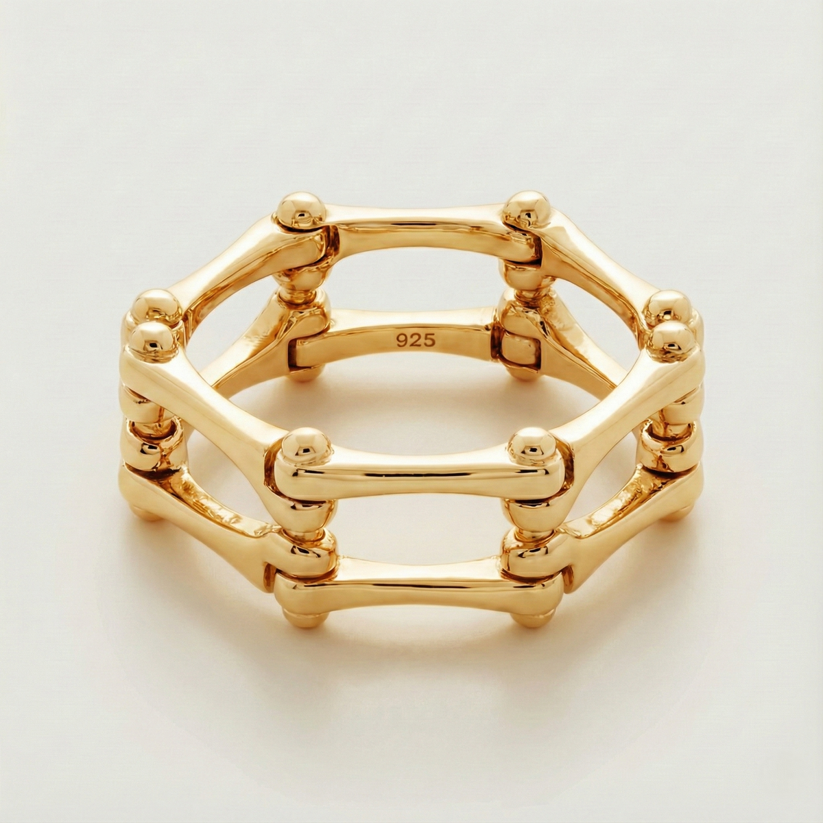 The Golden Drive: Mechanical Biker Chain Ring