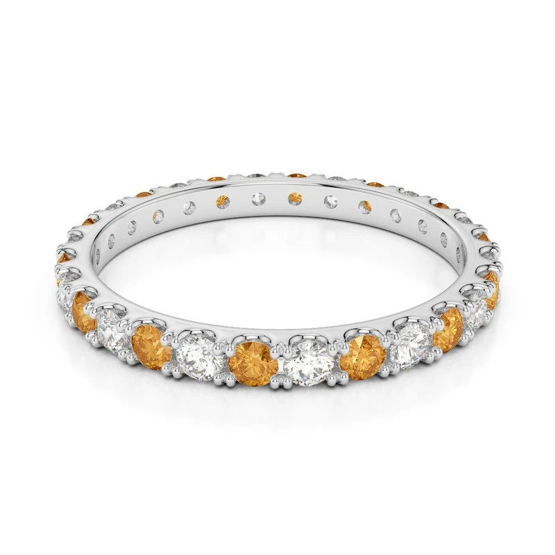 The Golden Rhythm : Citrine & Moissanite Eternity Band