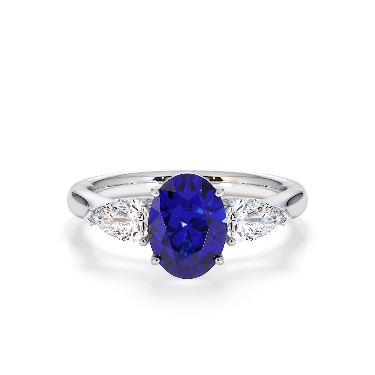 The Royal Trilogy : Tanzanite & Moissanite Ring