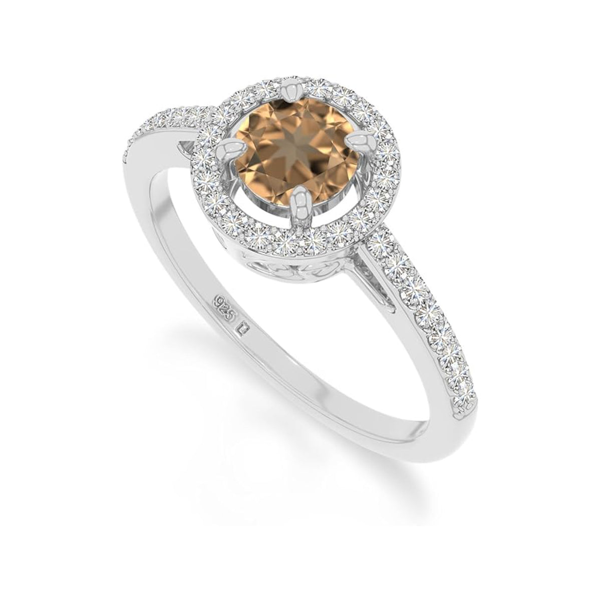 The Regal Violet: Amethyst & Moissanite Halo Ring