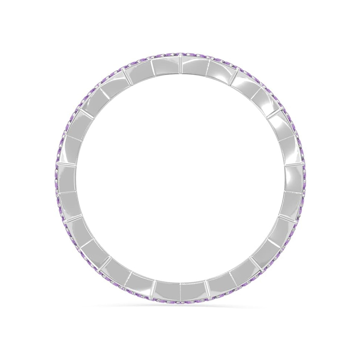 The Geometric Pulse: Amethyst Pave Zigzag Ring