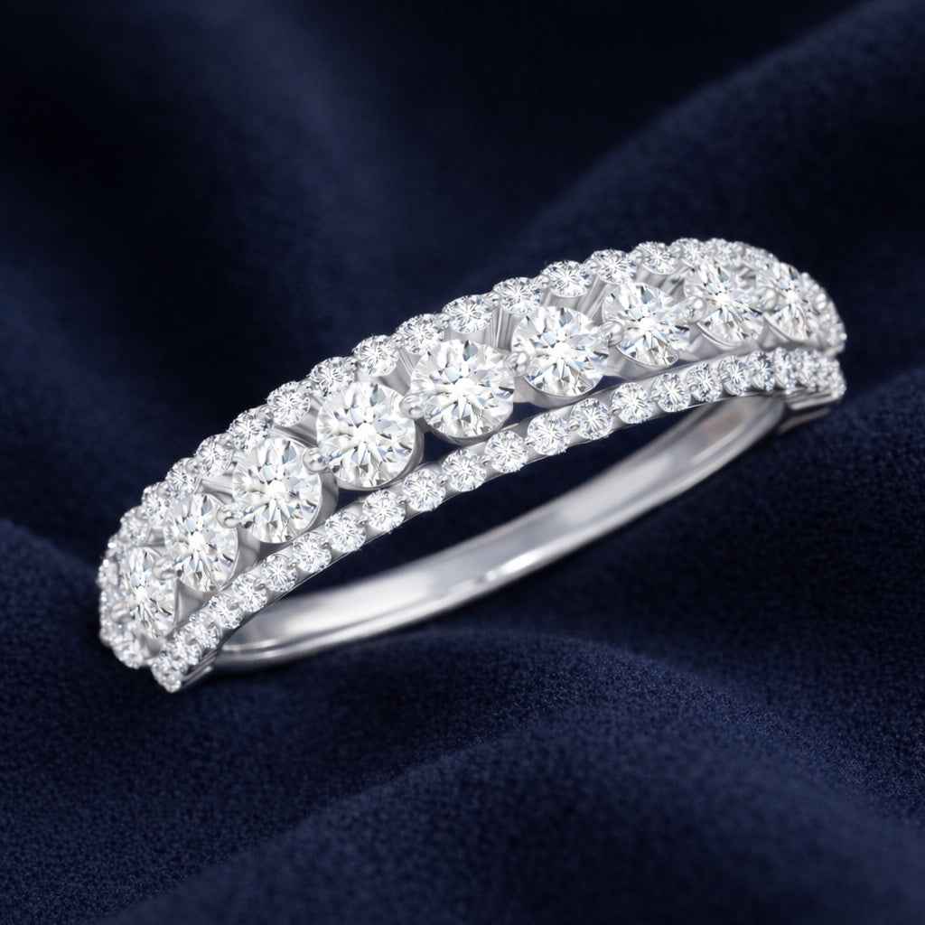 The Radiant Triple Row: 2.06ct Moissanite Statement Band
