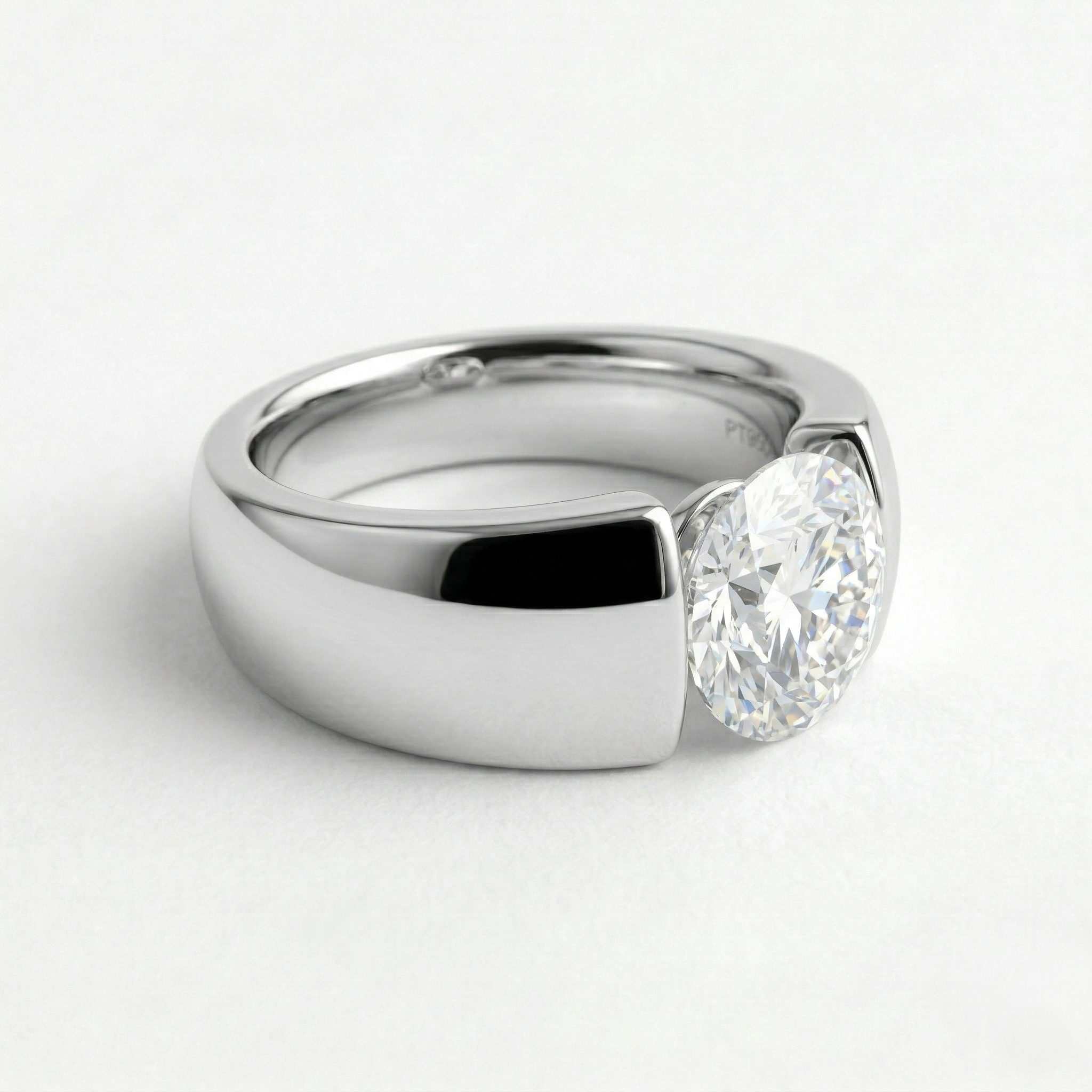 925 Sterling Silver 1.5 Carat Round Moissanite Solitaire Ring