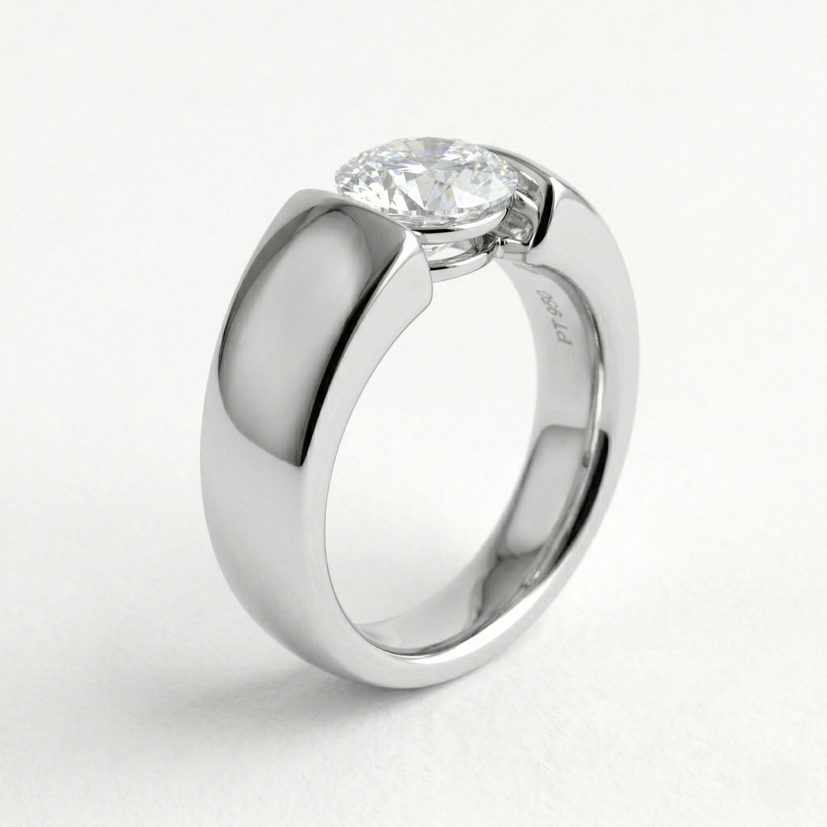 925 Sterling Silver 1.5 Carat Round Moissanite Solitaire Ring