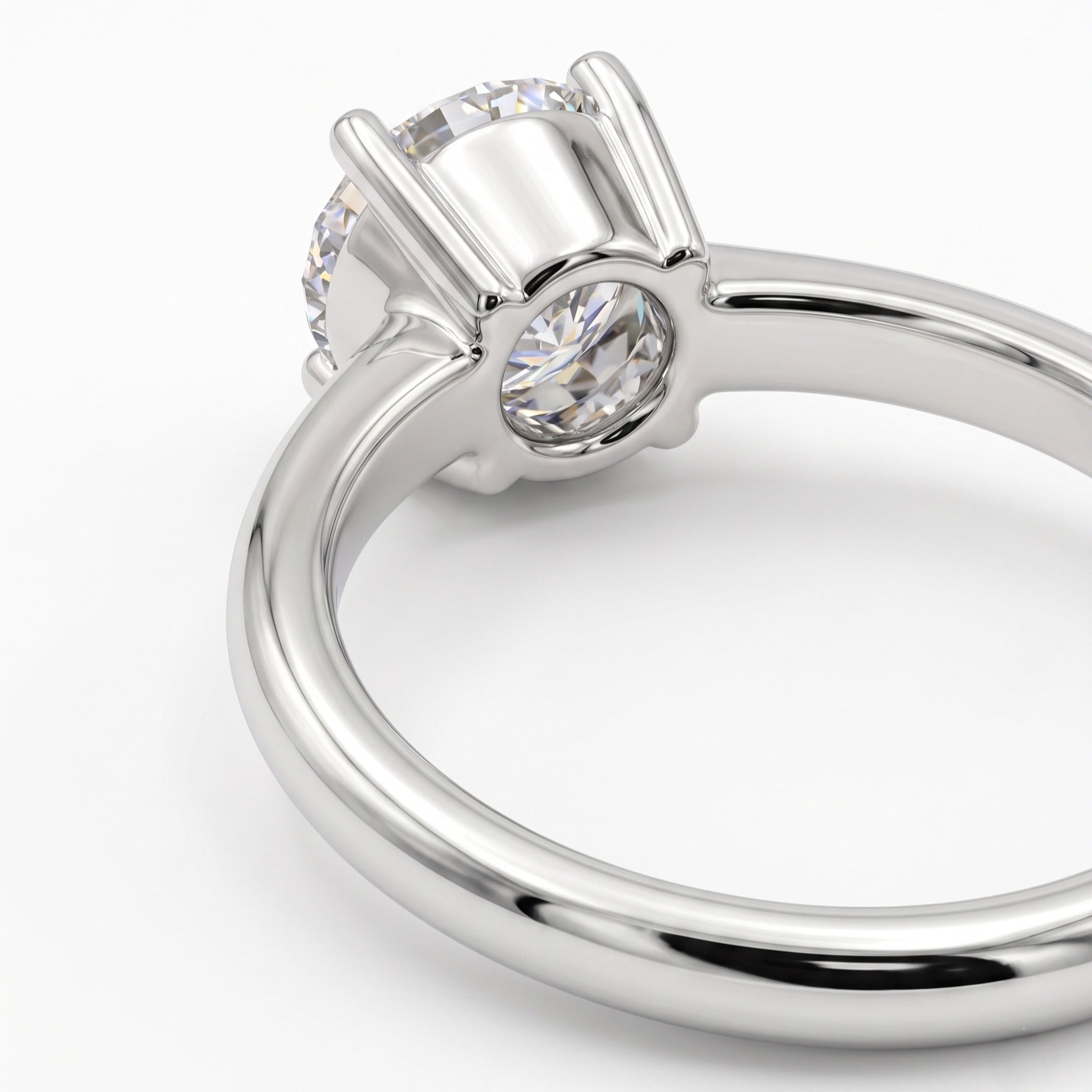 925 Sterling Silver 0.5 Carat Round Moissanite Stackable Engagement Promise Ring
