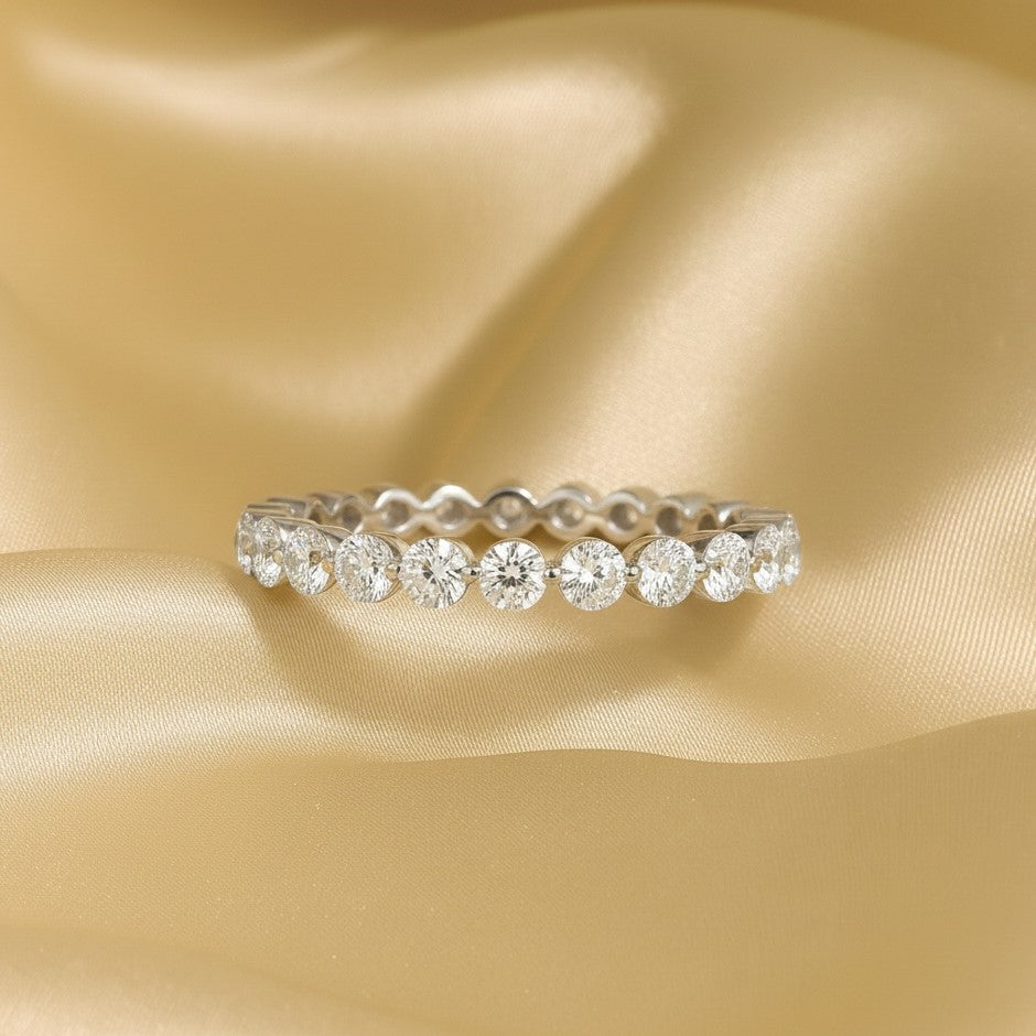 The Endless Sparkle: 1.75ct Moissanite Stackable Eternity Band