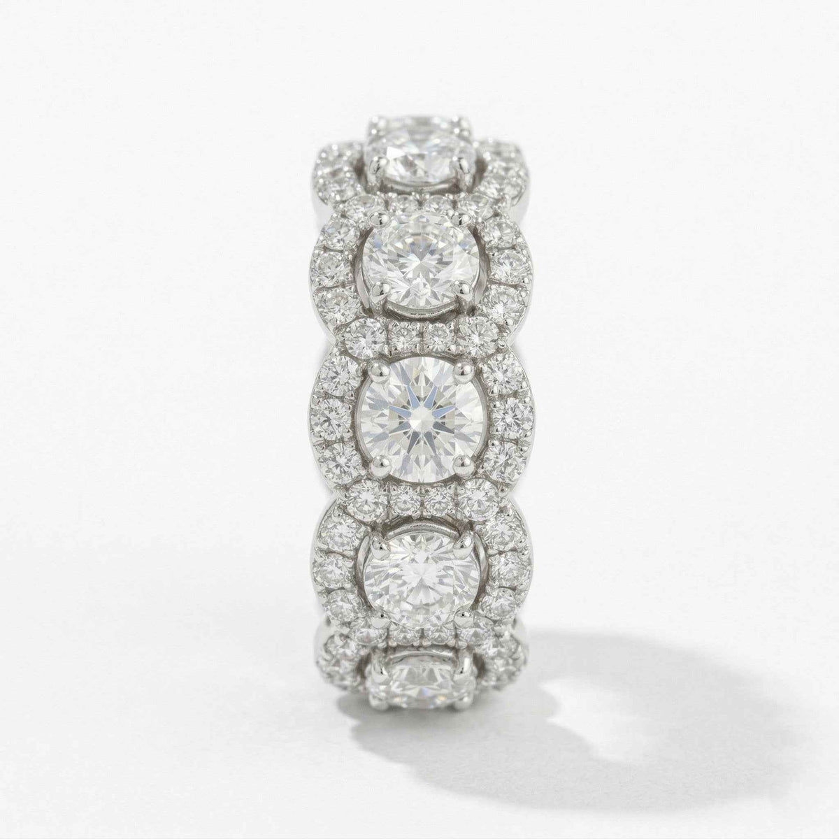 The Radiant Halo: 2.38ct Moissanite Eternity Wedding Band