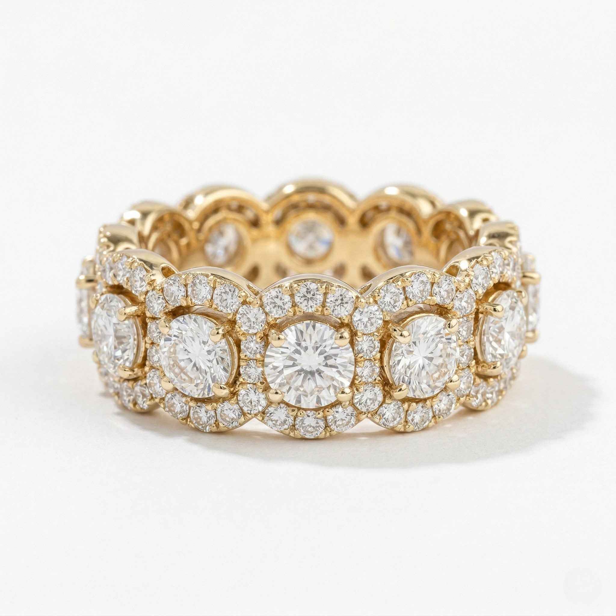 The Radiant Halo: 2.38ct Moissanite Eternity Wedding Band