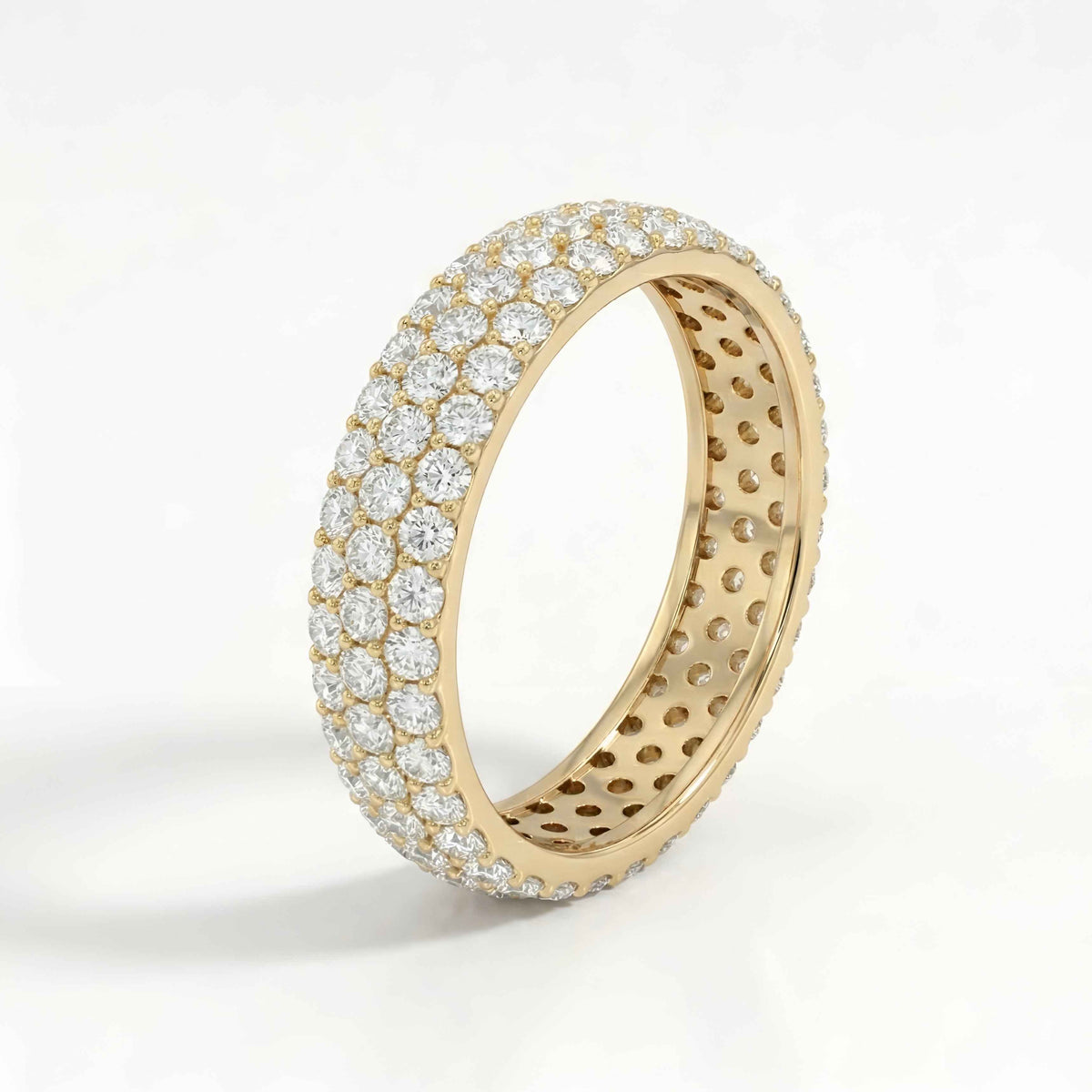 The Triple Radiance: 3.00ct Moissanite Rose Gold Eternity Band